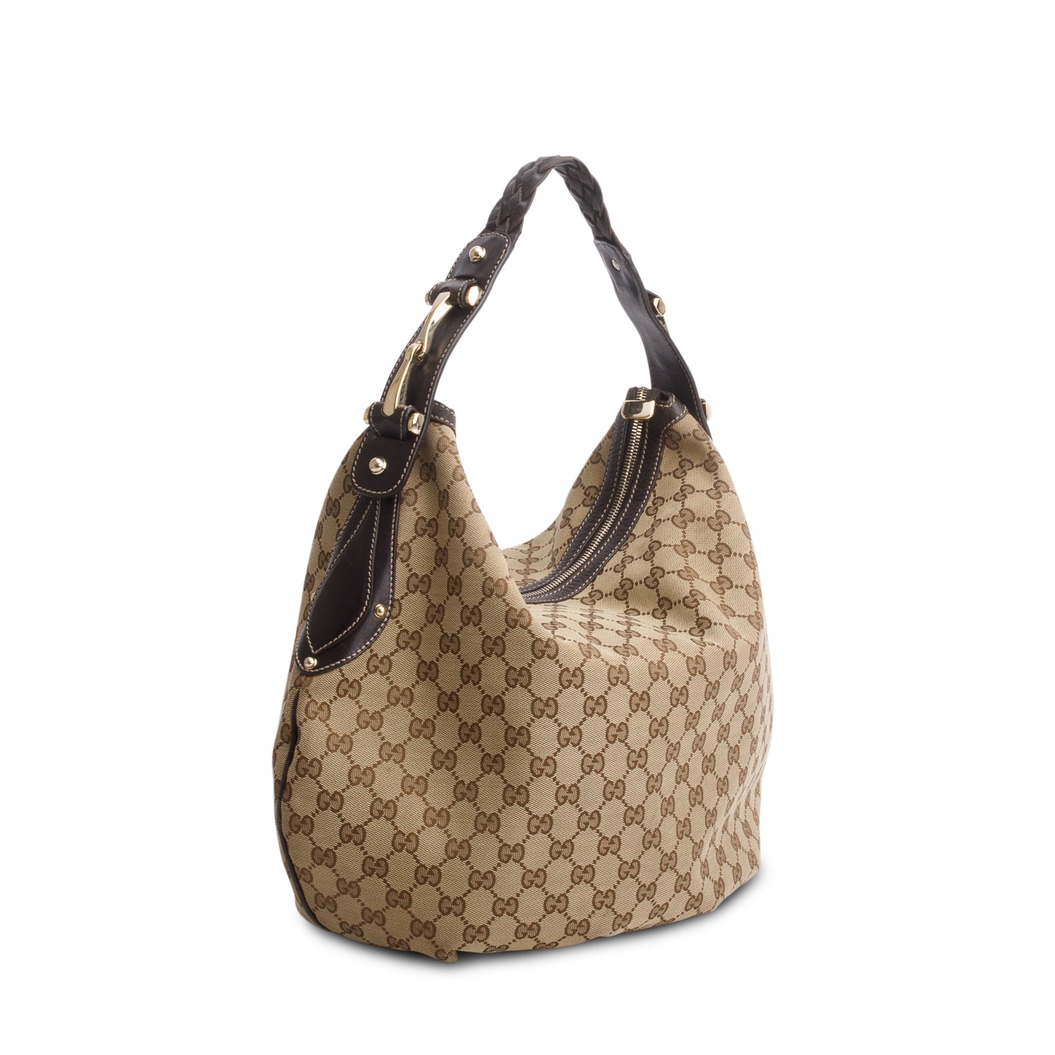 Gucci Brown Monogram Medium Pelham Hobo