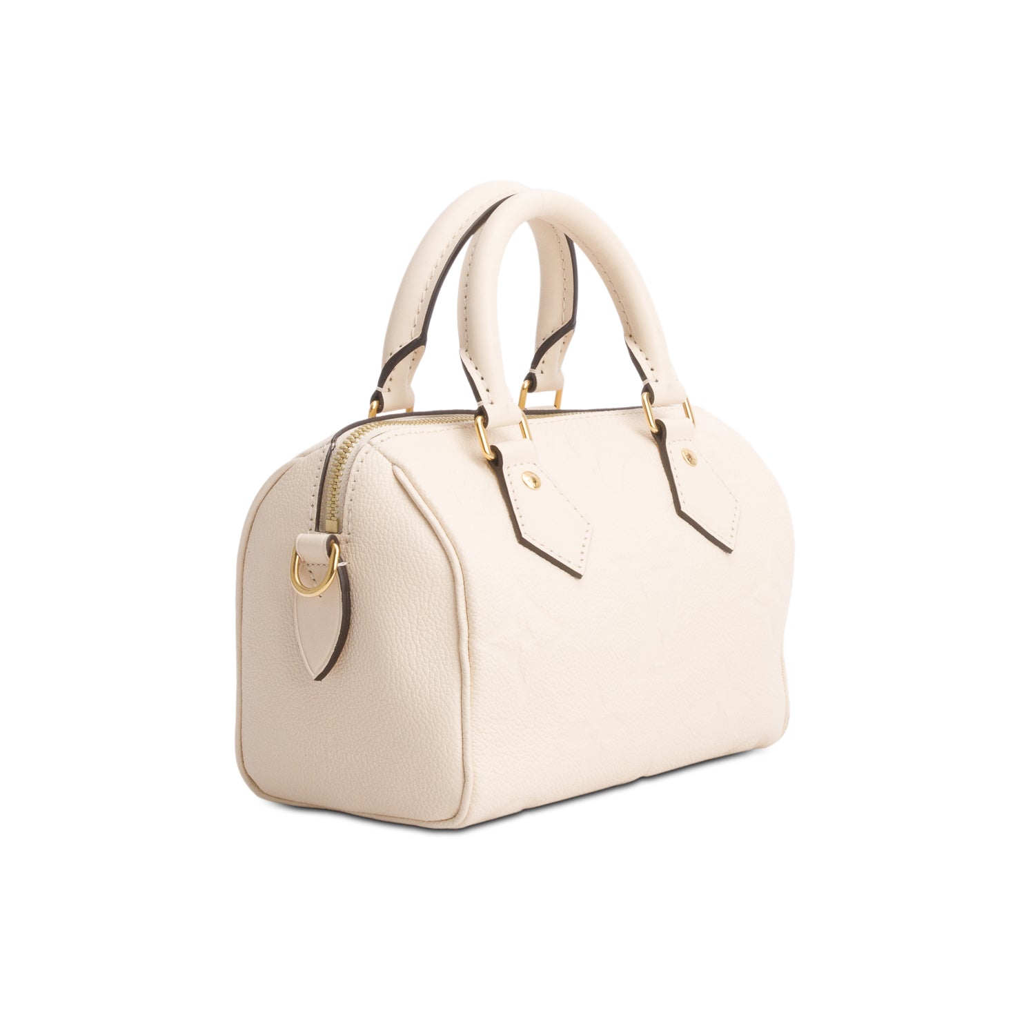 Louis Vuitton Cream Monogram Empreinte Leather Speedy Bandouliere 20 w/ Strap