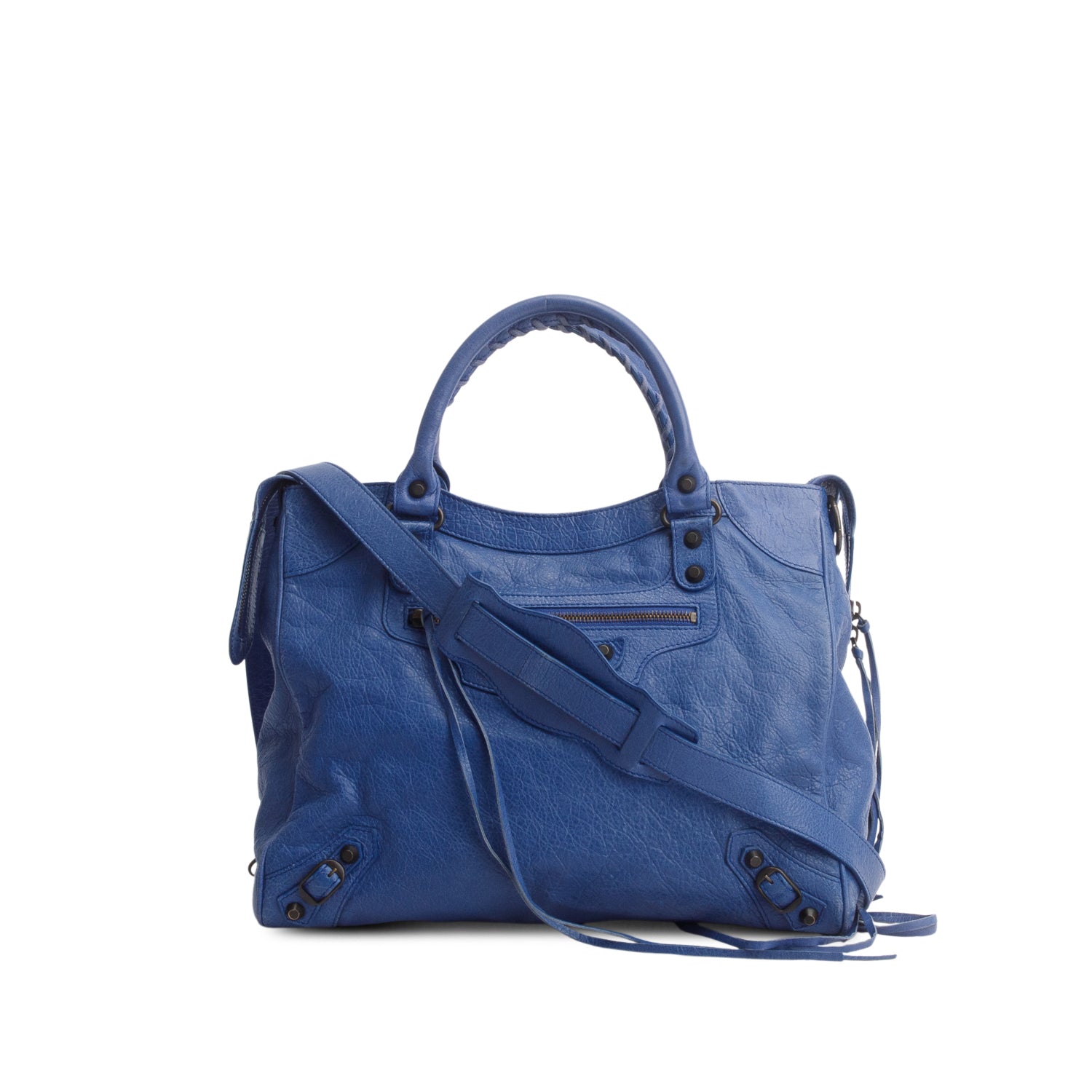 Balenciaga Blue Agneau Classic Hardware Velo w/ Strap
