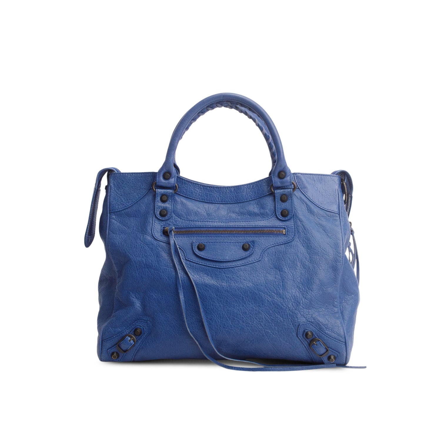 Balenciaga Blue Agneau Classic Hardware Velo w/ Strap