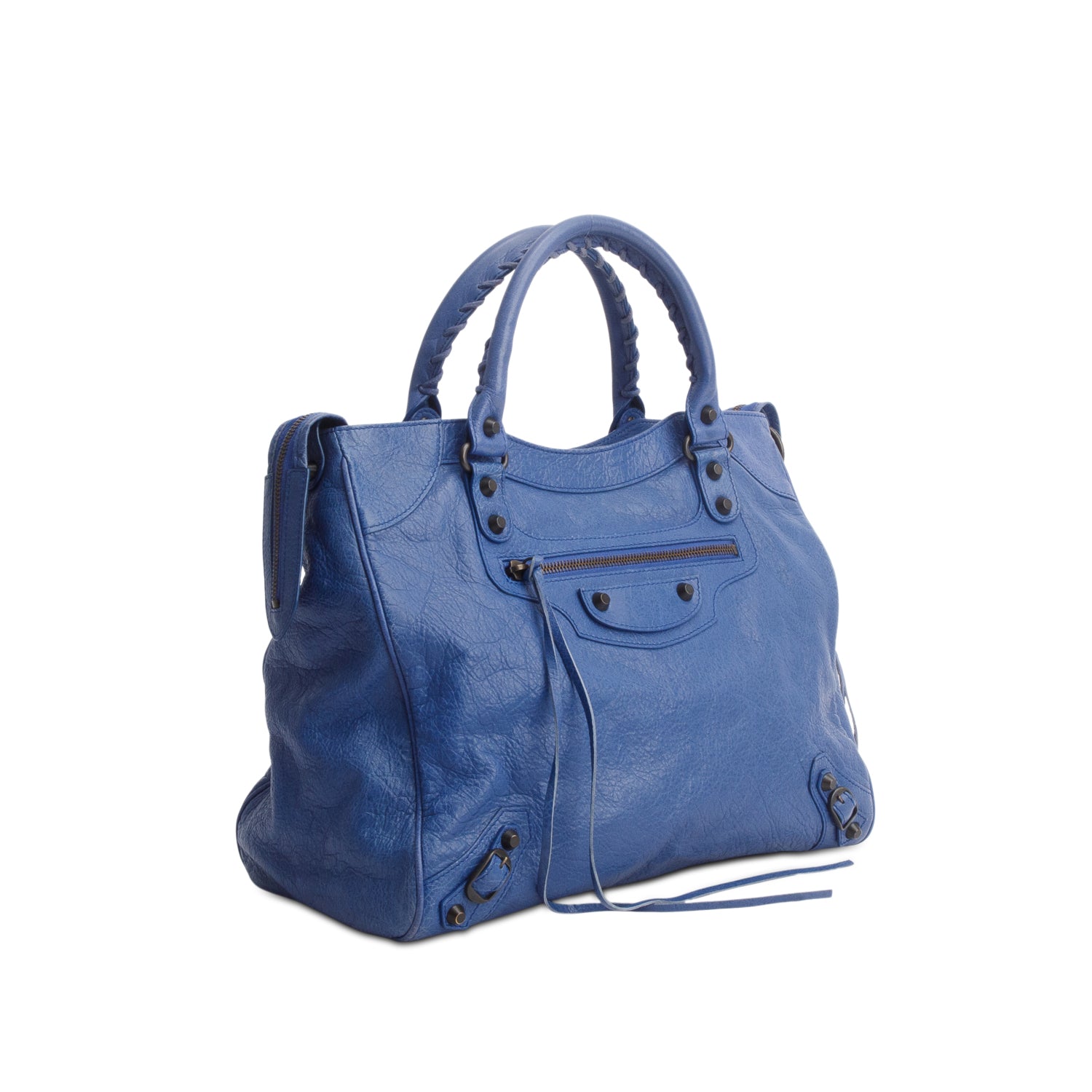 Balenciaga Blue Agneau Classic Hardware Velo w/ Strap