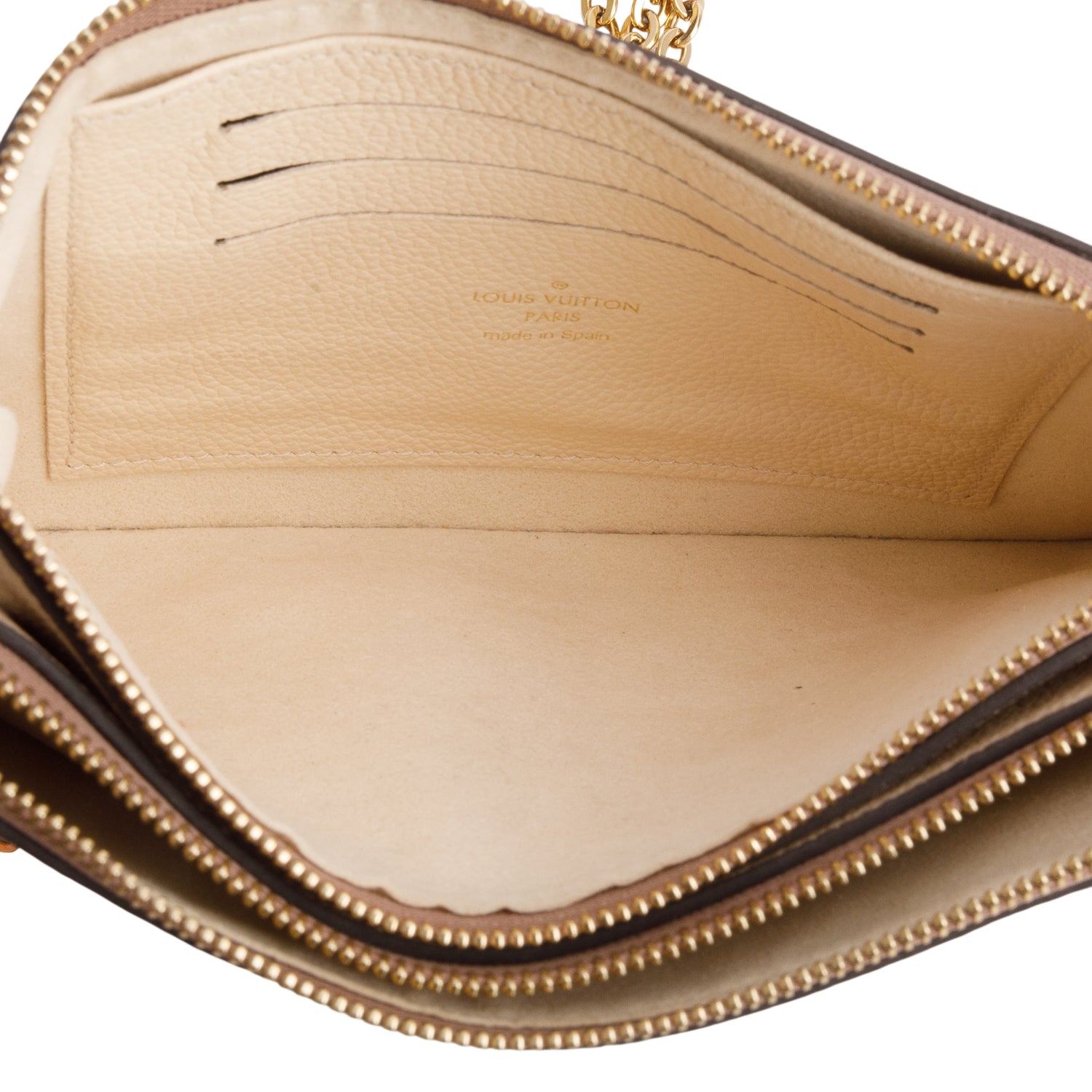 Louis Vuitton 2021 Cream Empreinte Monogram Giant Double Zip Pochette w/ Box & Receipt