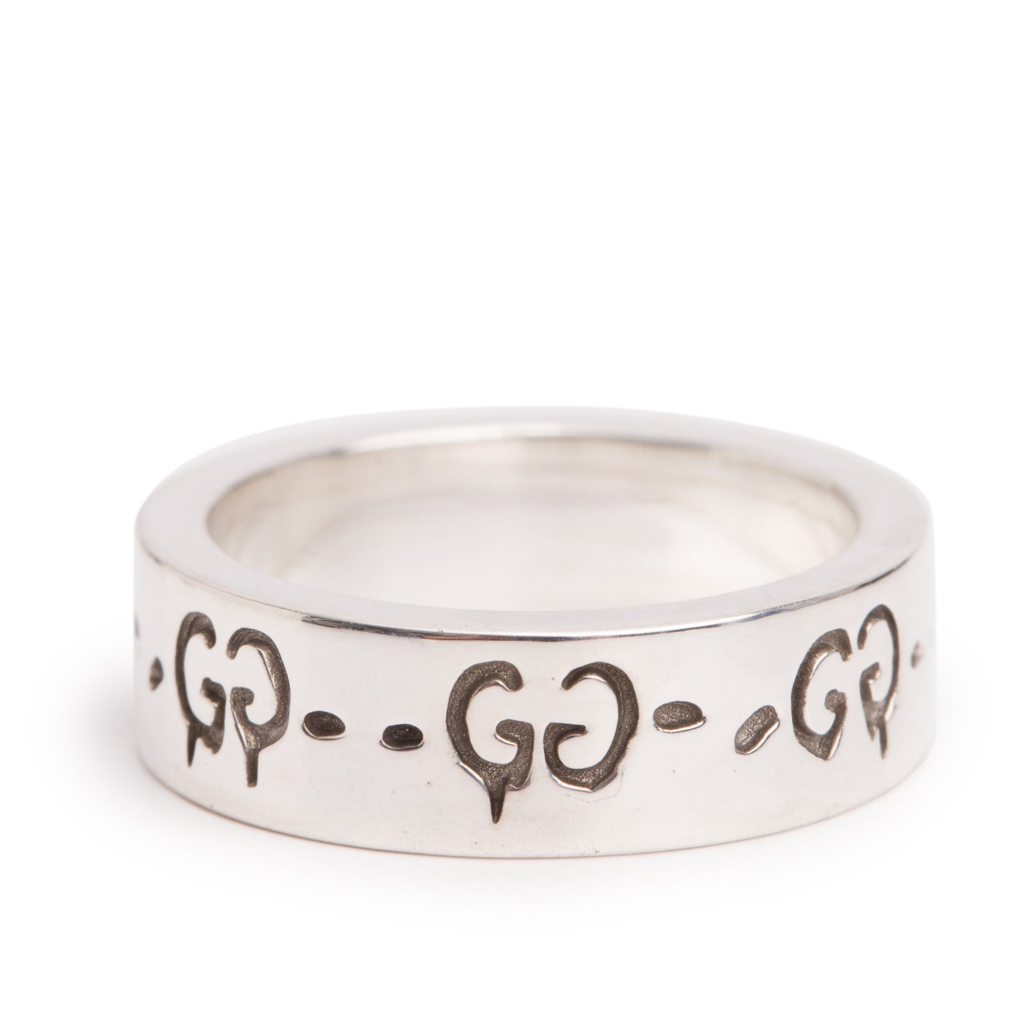 Gucci Sterling Silver Ghost Ring, Size 14 6.75