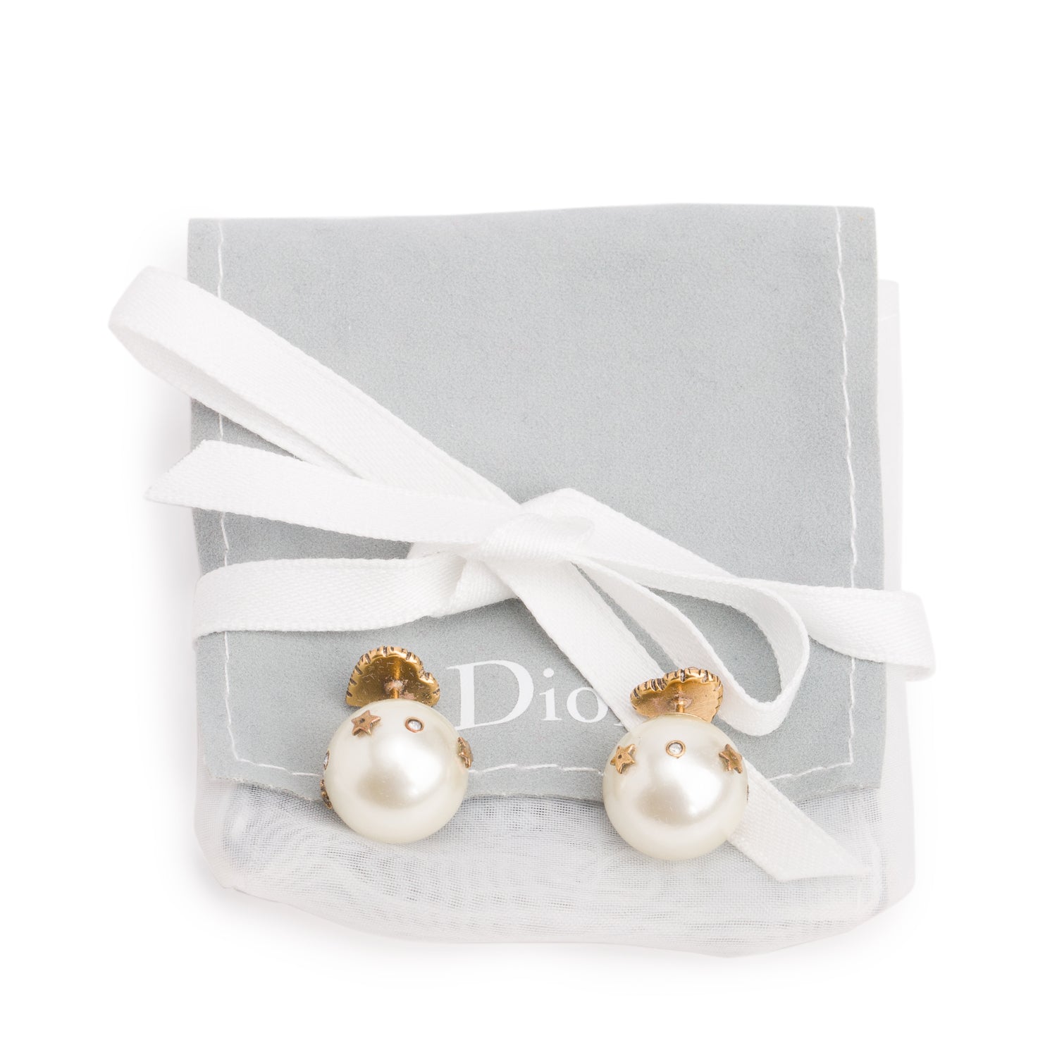 Christian Dior Antique Gold-Tone Metal Crystal Heart Mise En Dior Tribales Earrings
