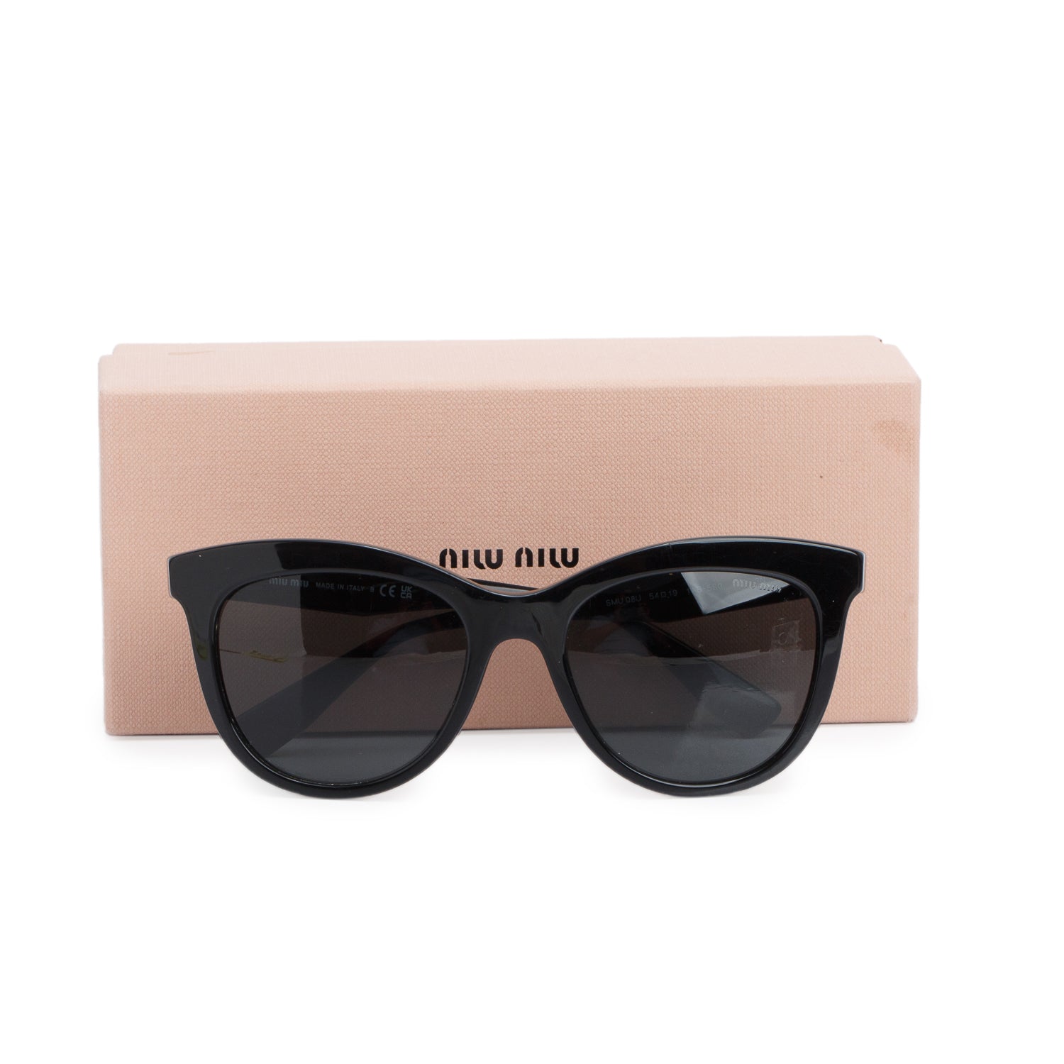 Miu Miu SMU O8U Black Acetate Butterfly Sunglasses w/ Box