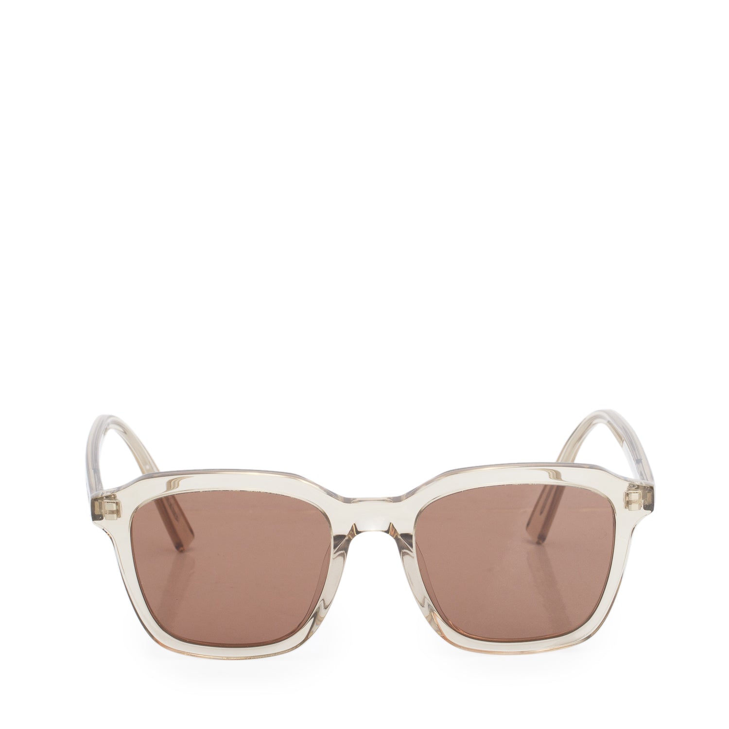 Saint Laurent SL 457 Brown Transparent Acetate Square Sunglasses w/ Case