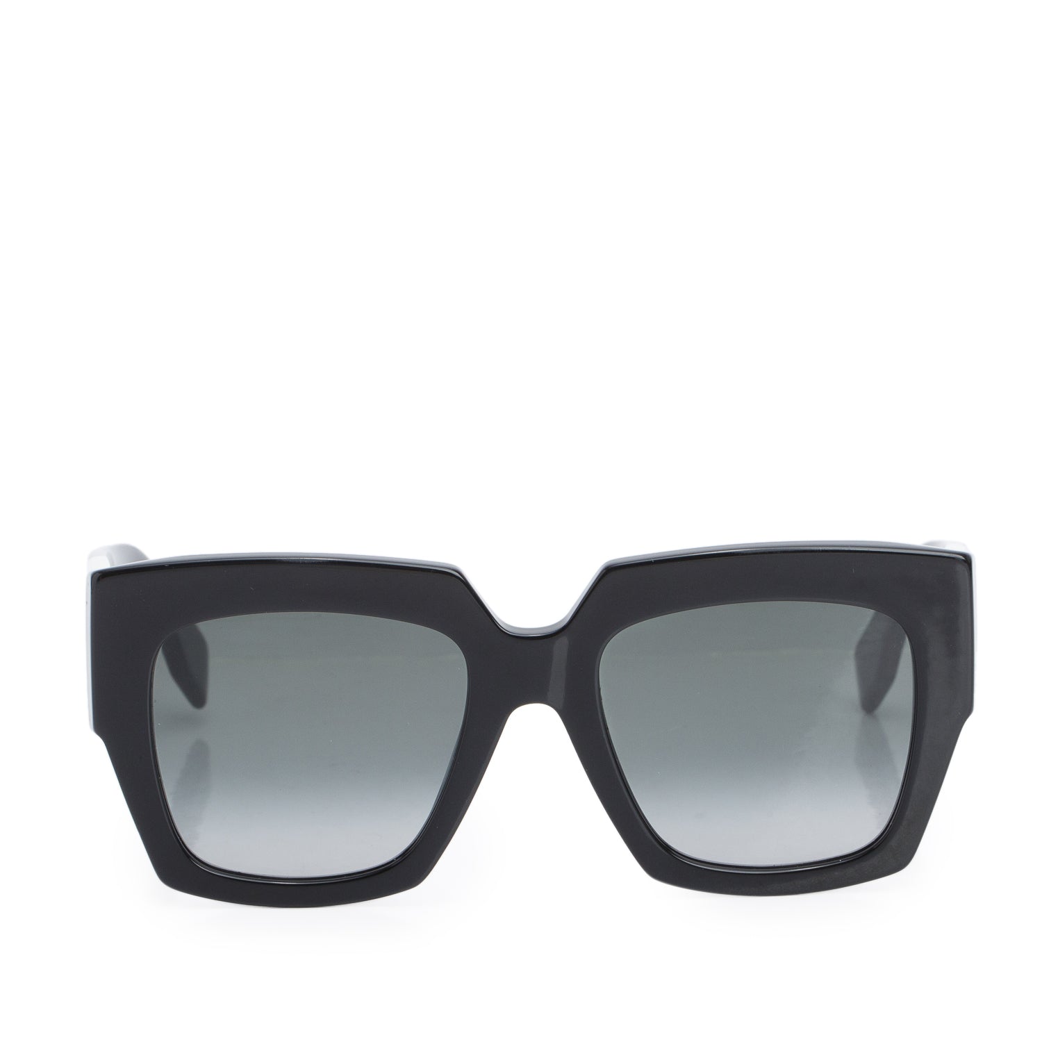 Fendi FF 0263/S Black Acetate Square Oversized Sunglasses w/ Case & Authenticity Card