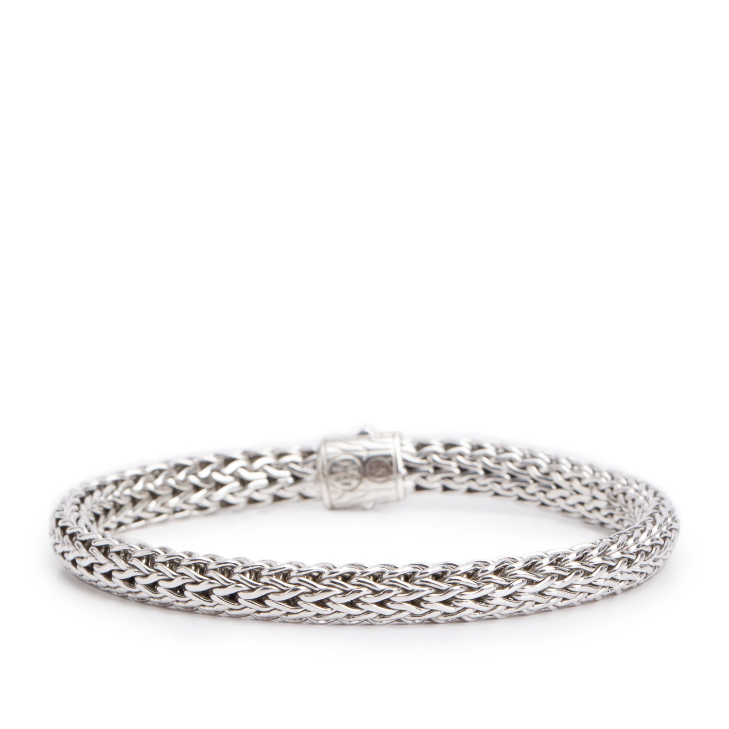 John Hardy Sterling Silver 6.5 MM Classic Chain Bracelet with Black Sapphire