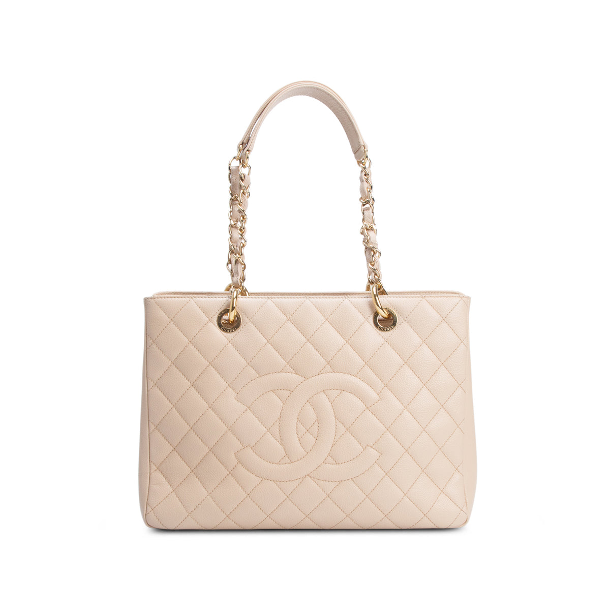 Chanel Beige Caviar Leather Grand Shopping Tote (GST)