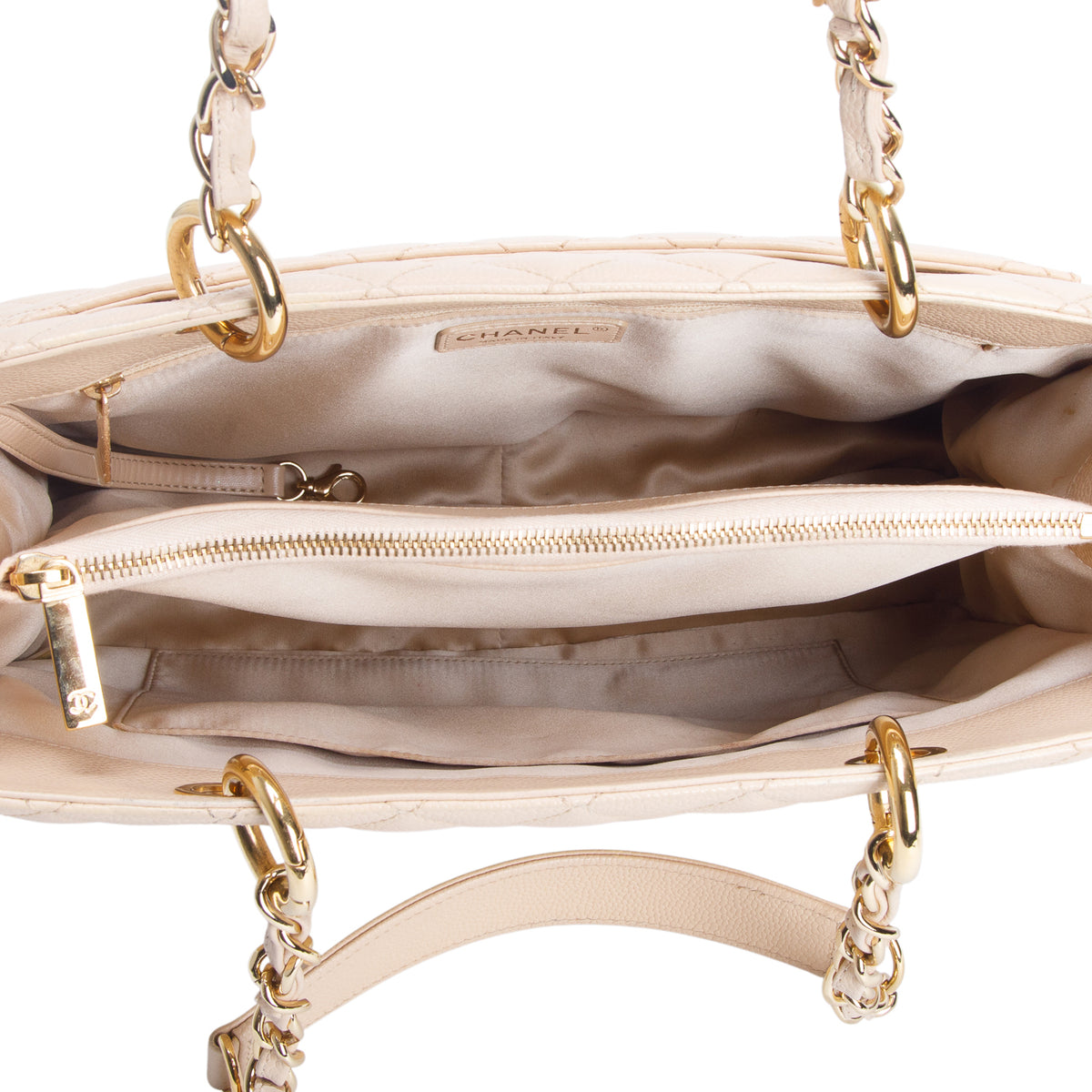Chanel Beige Caviar Leather Grand Shopping Tote (GST)