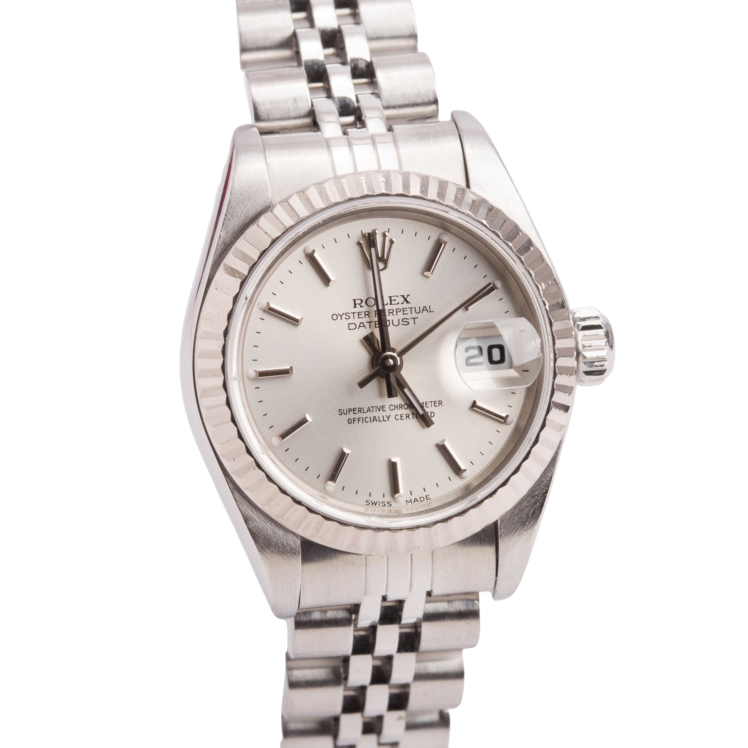 Rolex Stainless Steel 26 MM Lady-Datejust Automatic Watch Silver Dial 79174 w/ Box & Papers