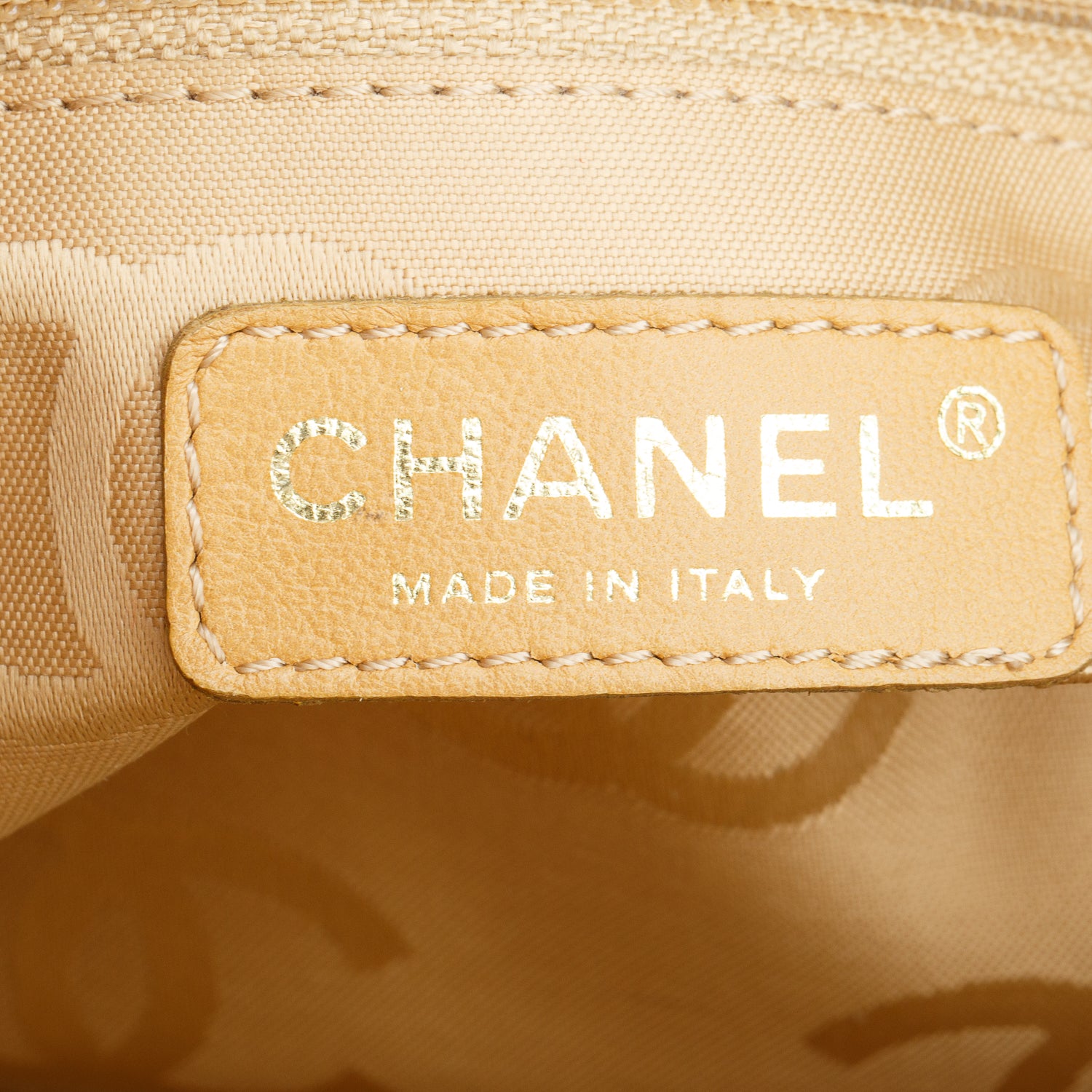 Chanel Beige Calfskin Contrast Stich Surpique Bowler w/ Authenticity Card & Pouch