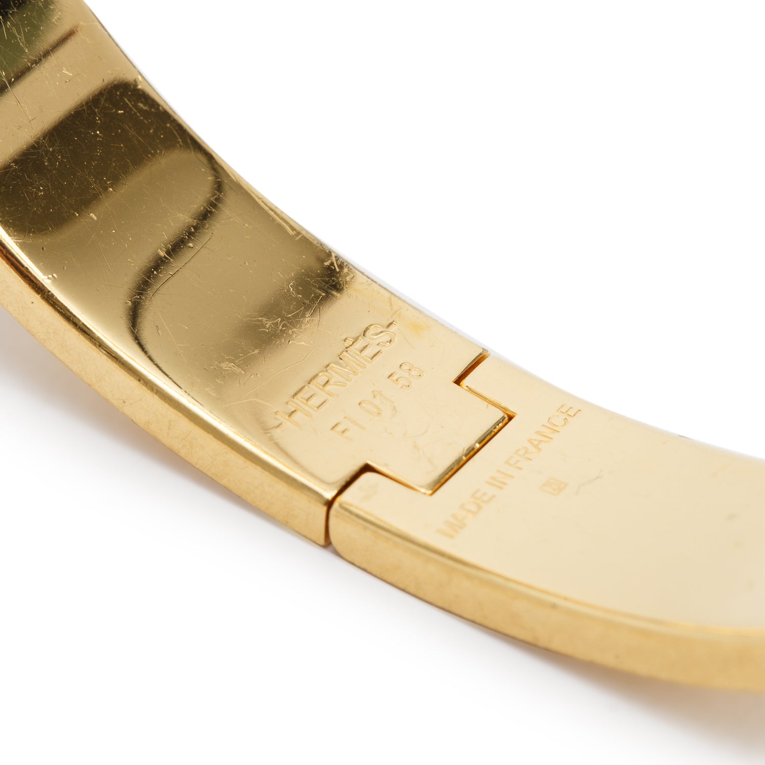 Hermes Gold Plated Black Enamel 12 MM Clic H Bracelet