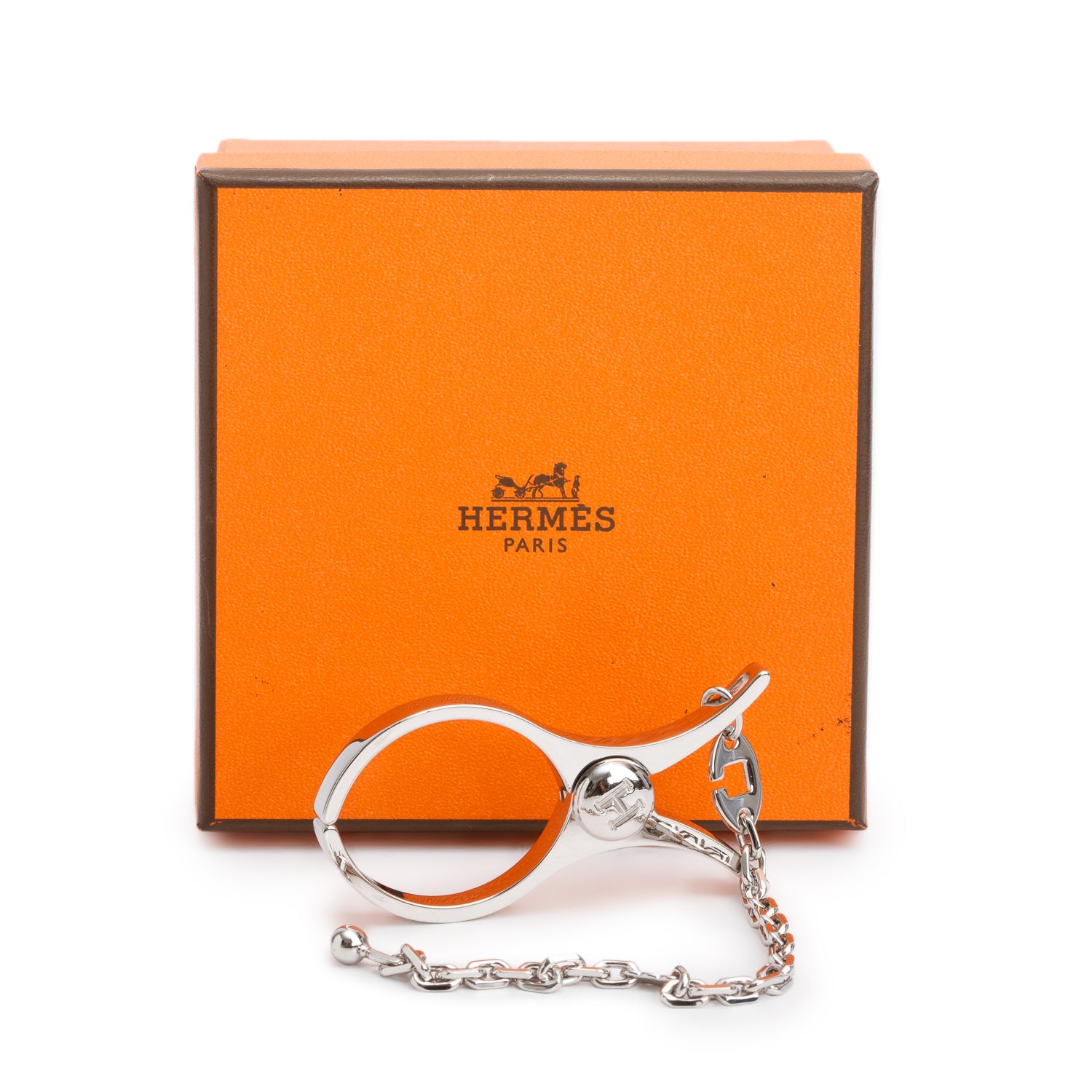 Hermes Palladium-Plated Filou Glove Clip w/ Box