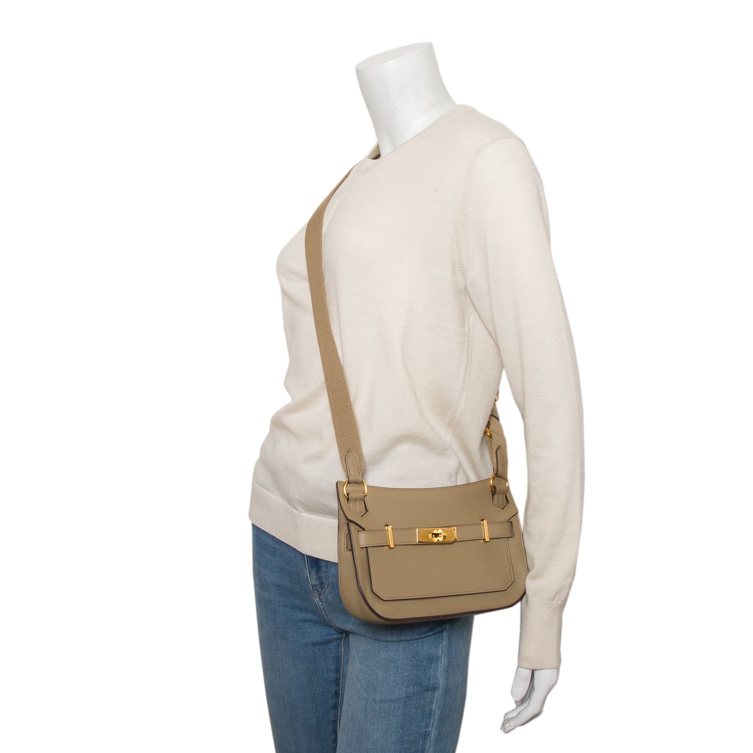 Hermes 2024 Beige Marfa Veau Swift Mini Jypsiere w/ Box & Receipt