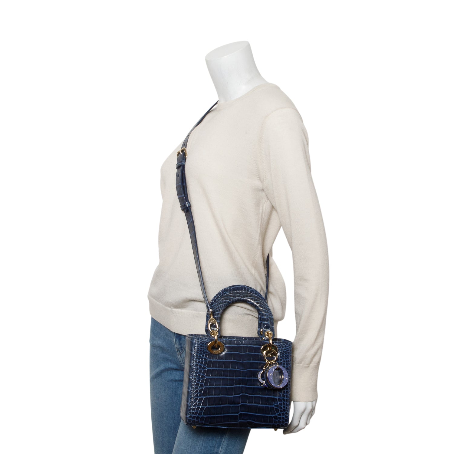 Christian Dior 2023 Alligator Small Lady Dior w/ Strap & Receipt