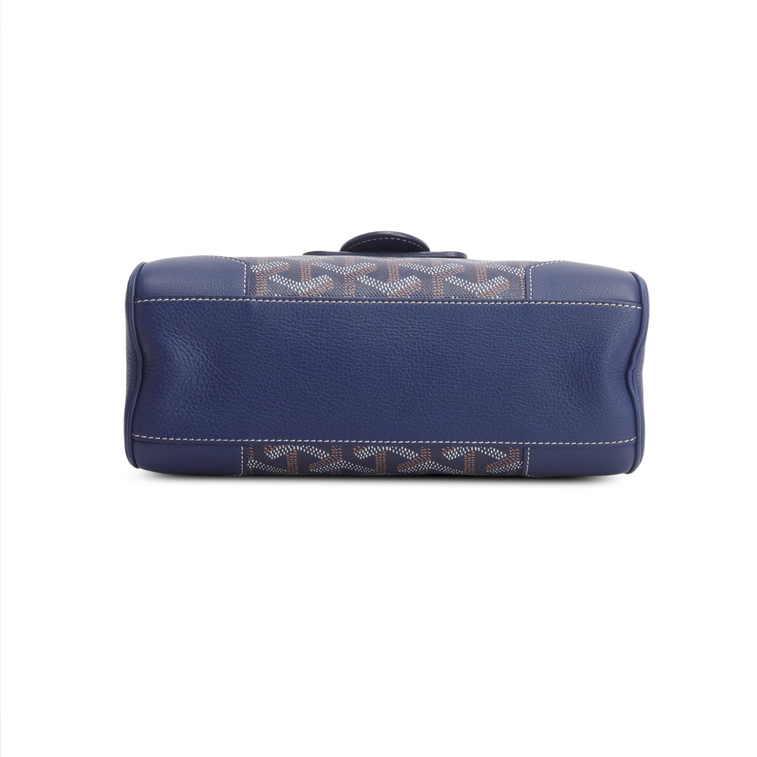 Goyard Navy Leather & Goyardine Canvas Saigon Souple Mini Bag w/ Strap