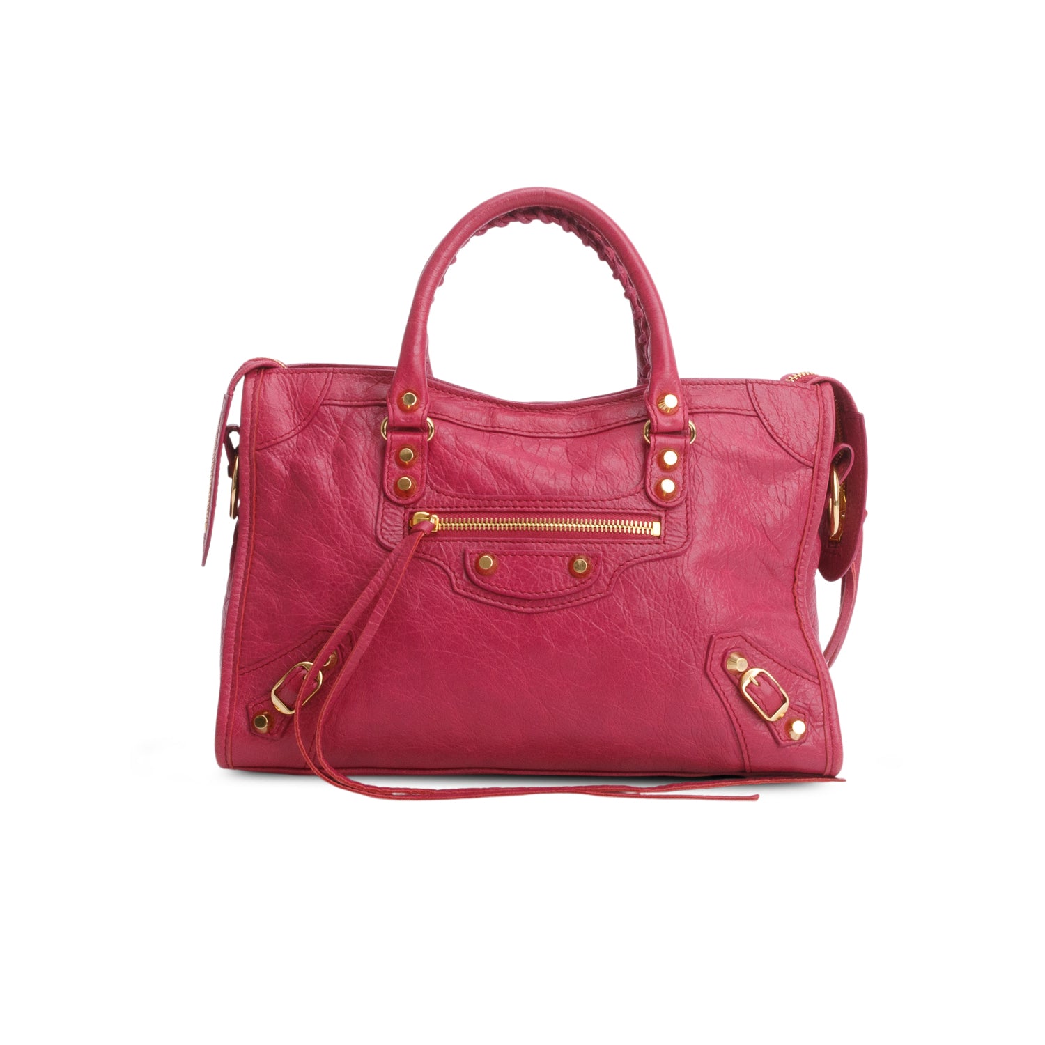 Balenciaga Pink Agneau Small Le City Bag w/ Strap