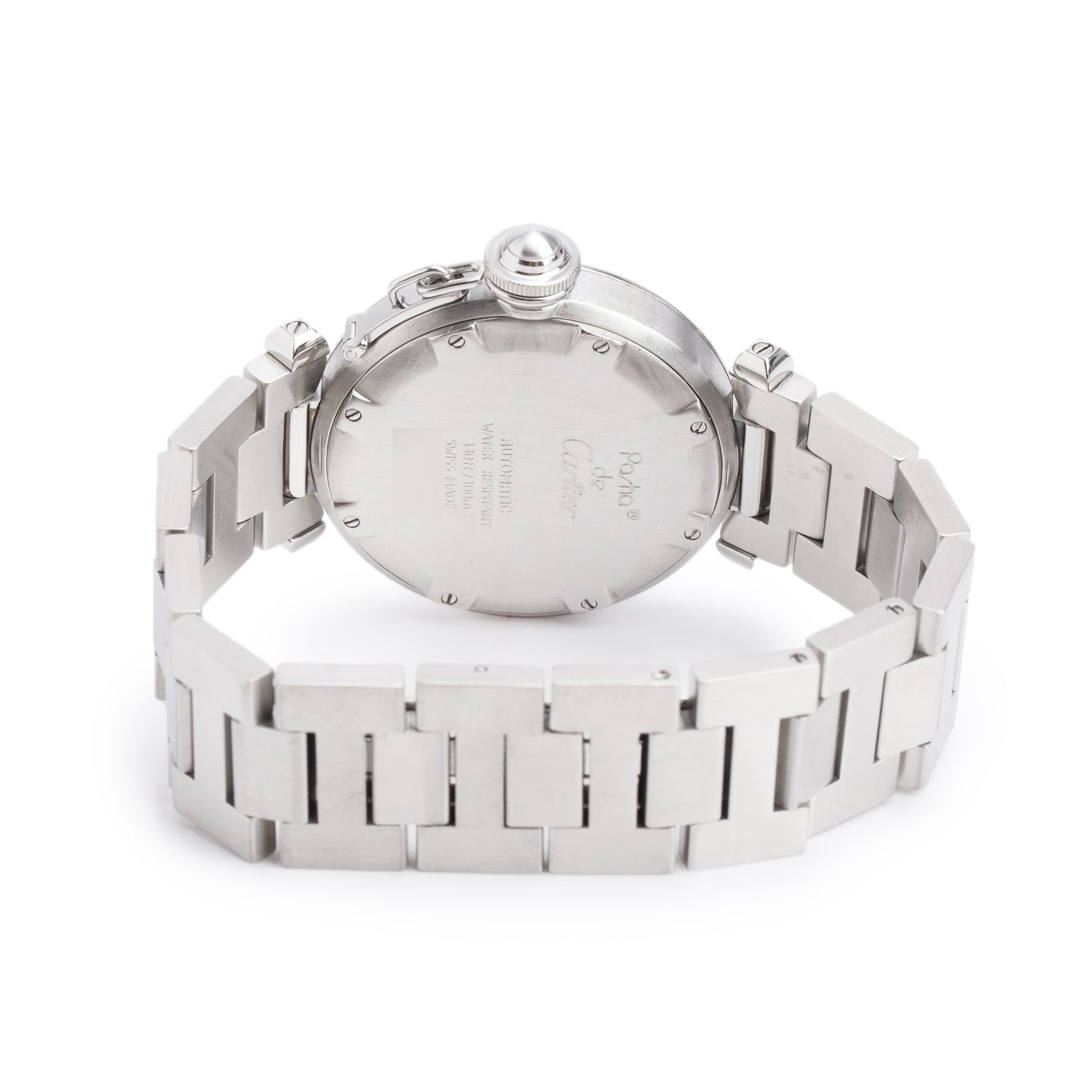 Cartier Stainless Steel Pasha de Cartier 35 MM Automatic Watch Silver Dial 2324