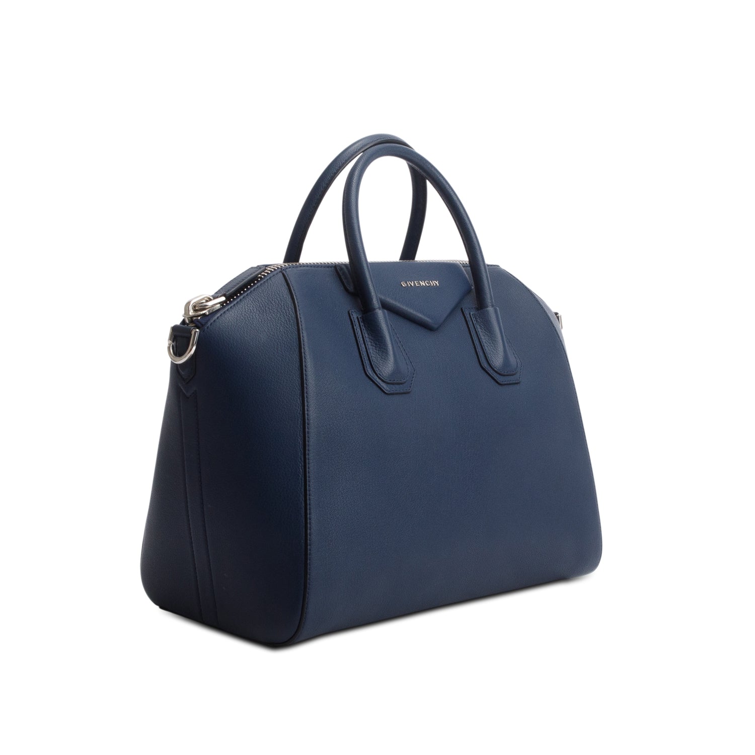 Givenchy Navy Sugar Goatskin Leather Medium Antigona w/ Strap