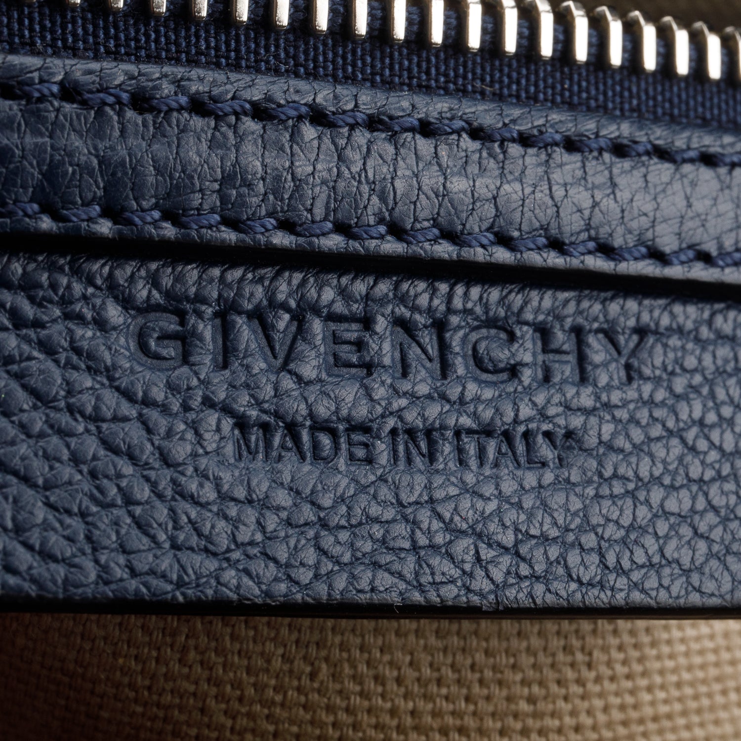 Givenchy Navy Sugar Goatskin Leather Medium Antigona w/ Strap