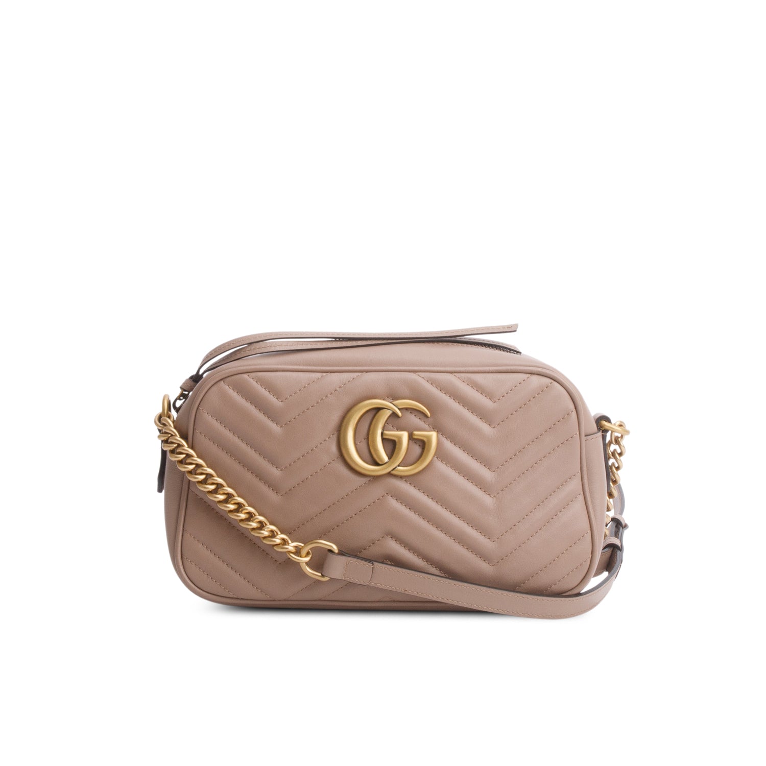 Gucci Beige GG Marmont Matelasse Small Camera Bag