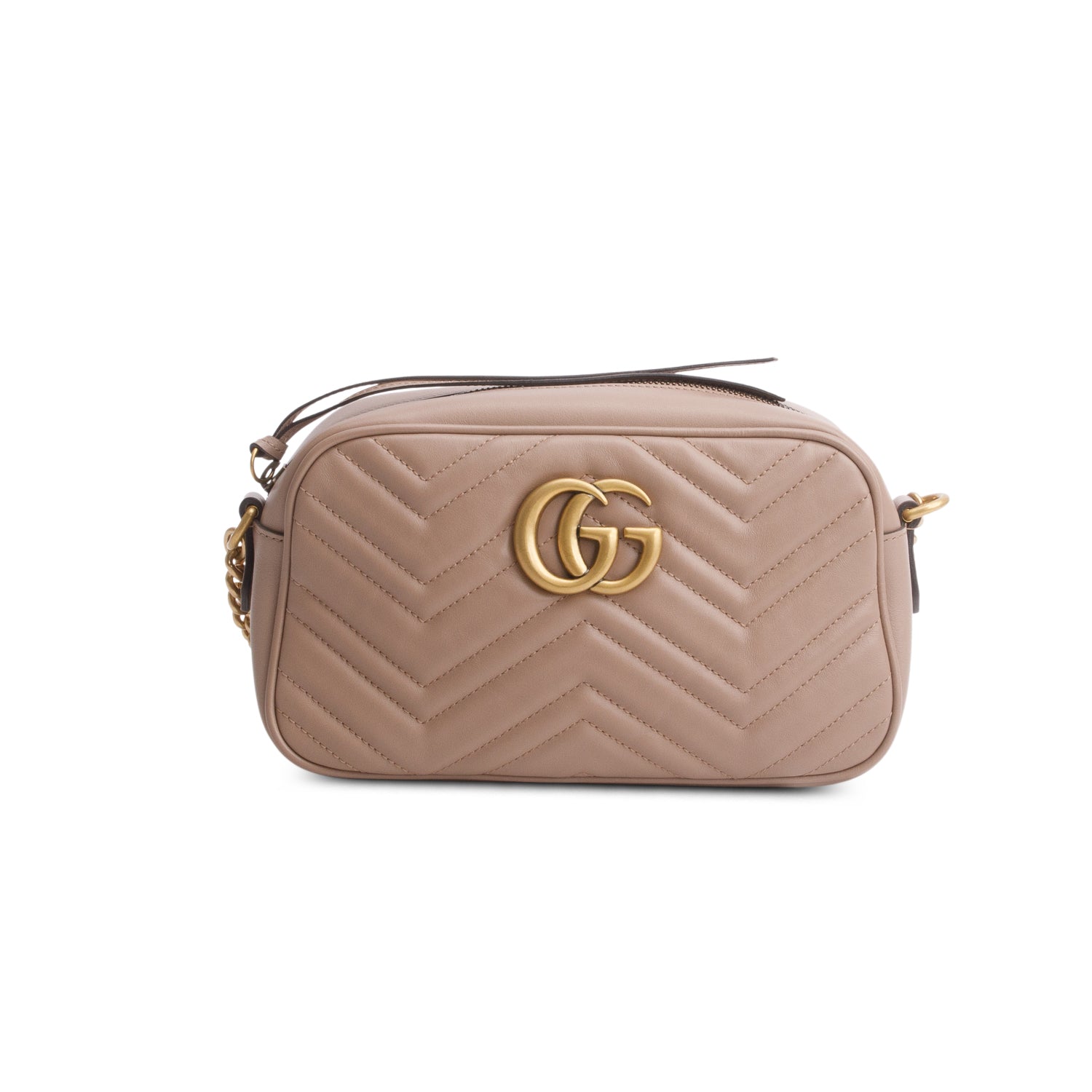 Gucci Beige GG Marmont Matelasse Small Camera Bag