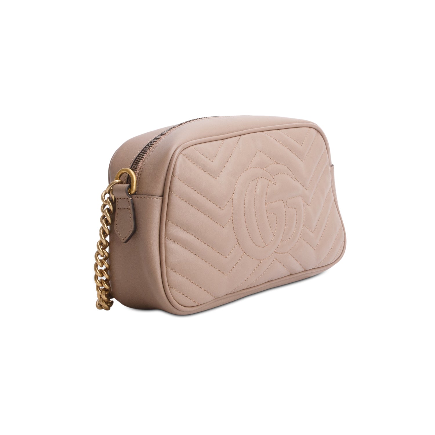 Gucci Beige GG Marmont Matelasse Small Camera Bag