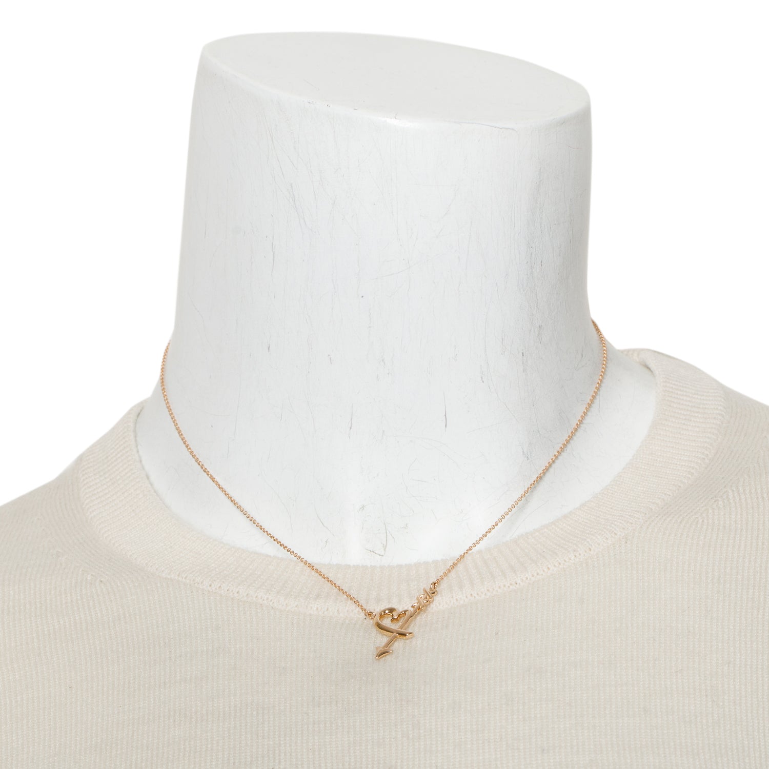 Tiffany & Co. Paloma Picasso 18k Rose Gold Graffiti Heart & Arrow Pendant Necklace w/ Box