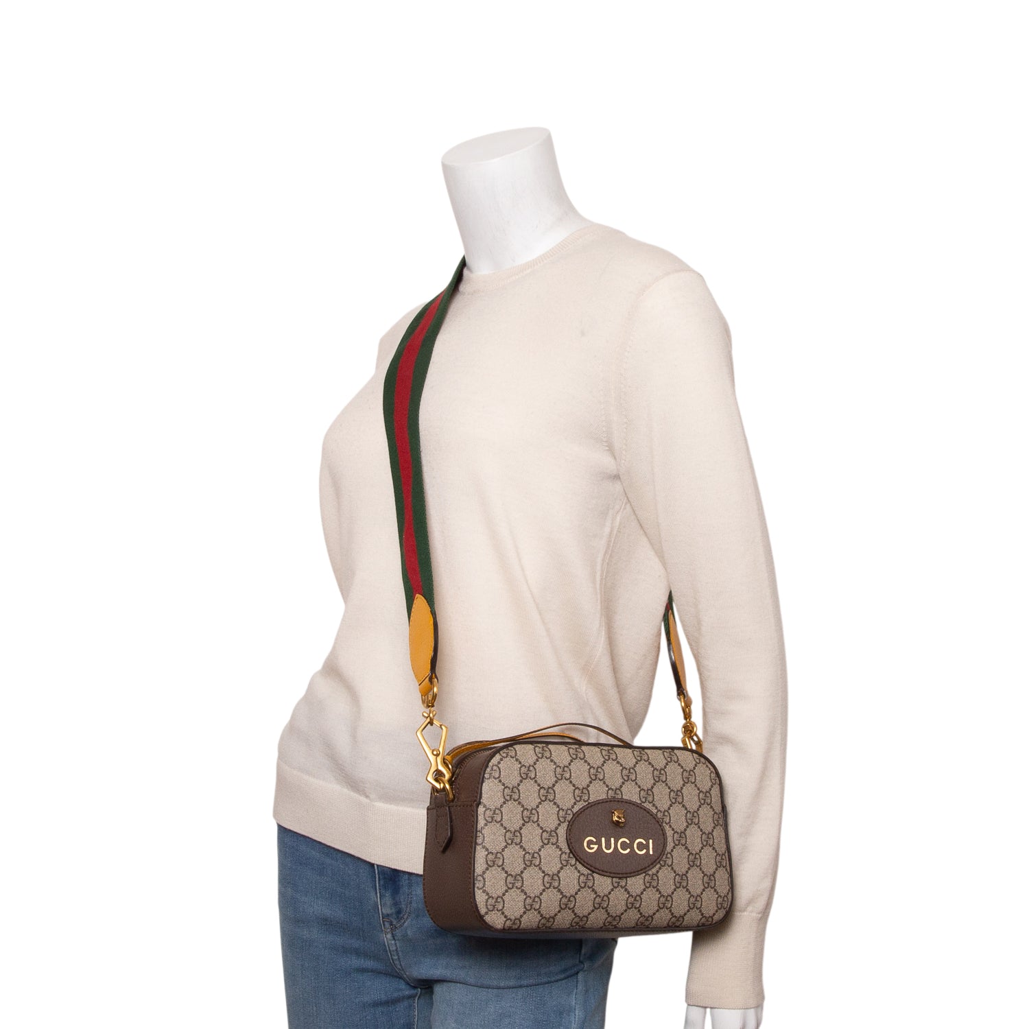 Gucci Neo Vintage GG Supreme Shoulder Bag w/ Box & Strap