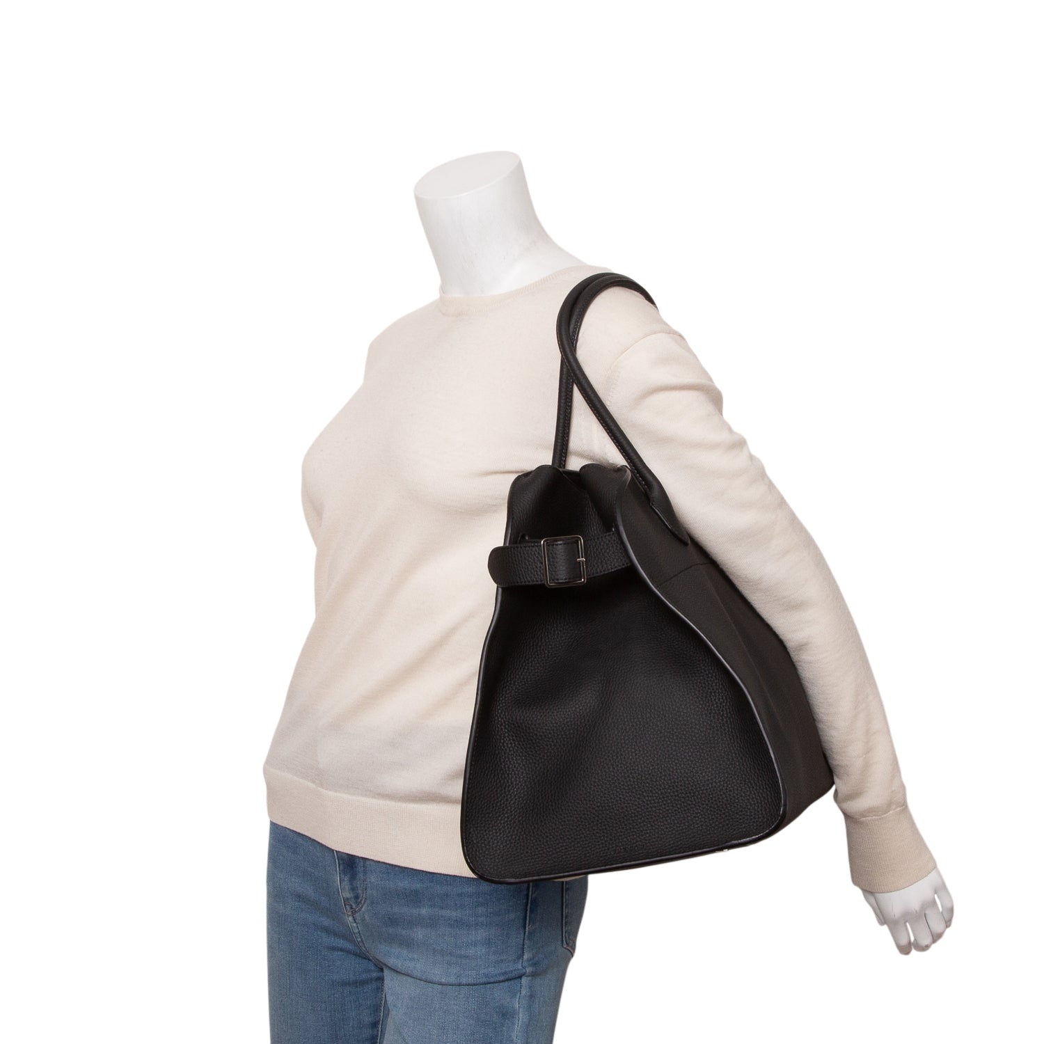 The Row Black Grained Calfskin Soft Margaux 17