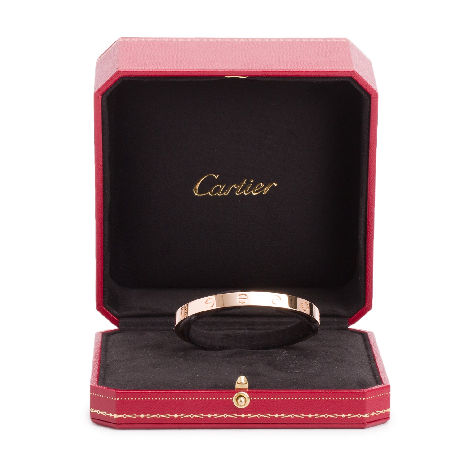 Cartier 18k Rose Gold Love Cuff, Size 17 w/ Box & Certificate