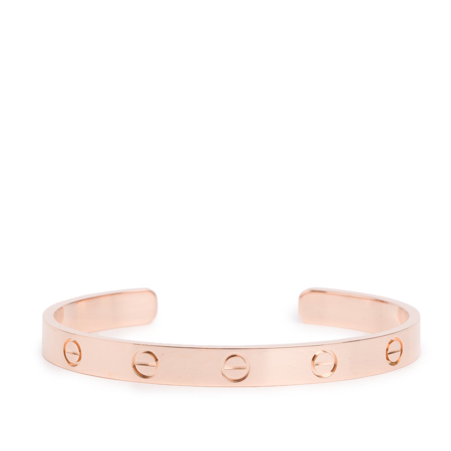 Cartier 18k Rose Gold Love Cuff, Size 17 w/ Box & Certificate