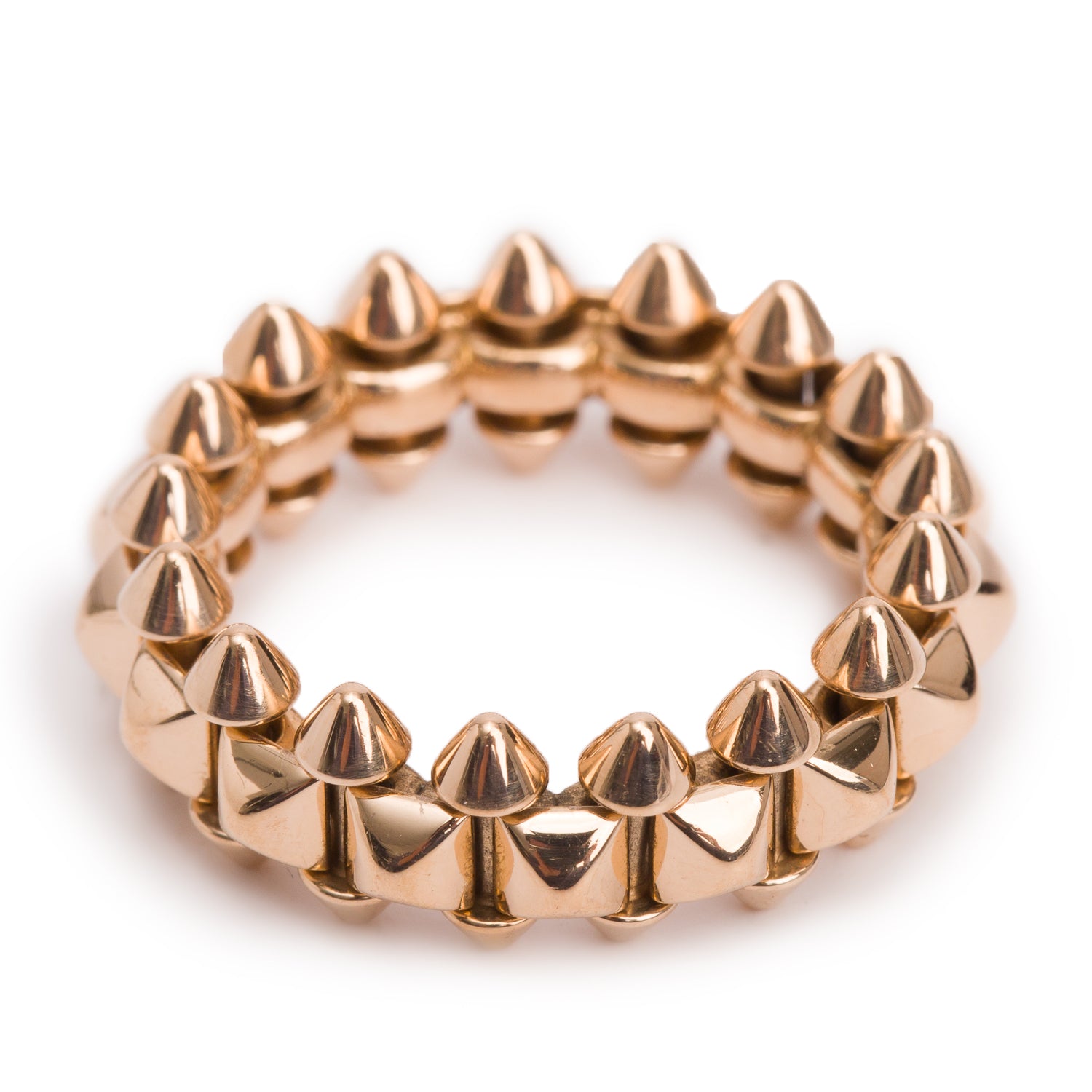 Cartier 2022 18k Rose Gold Clash De Cartier Ring, Small Model, Size 52 6 w/ Box, Receipt & Certificate