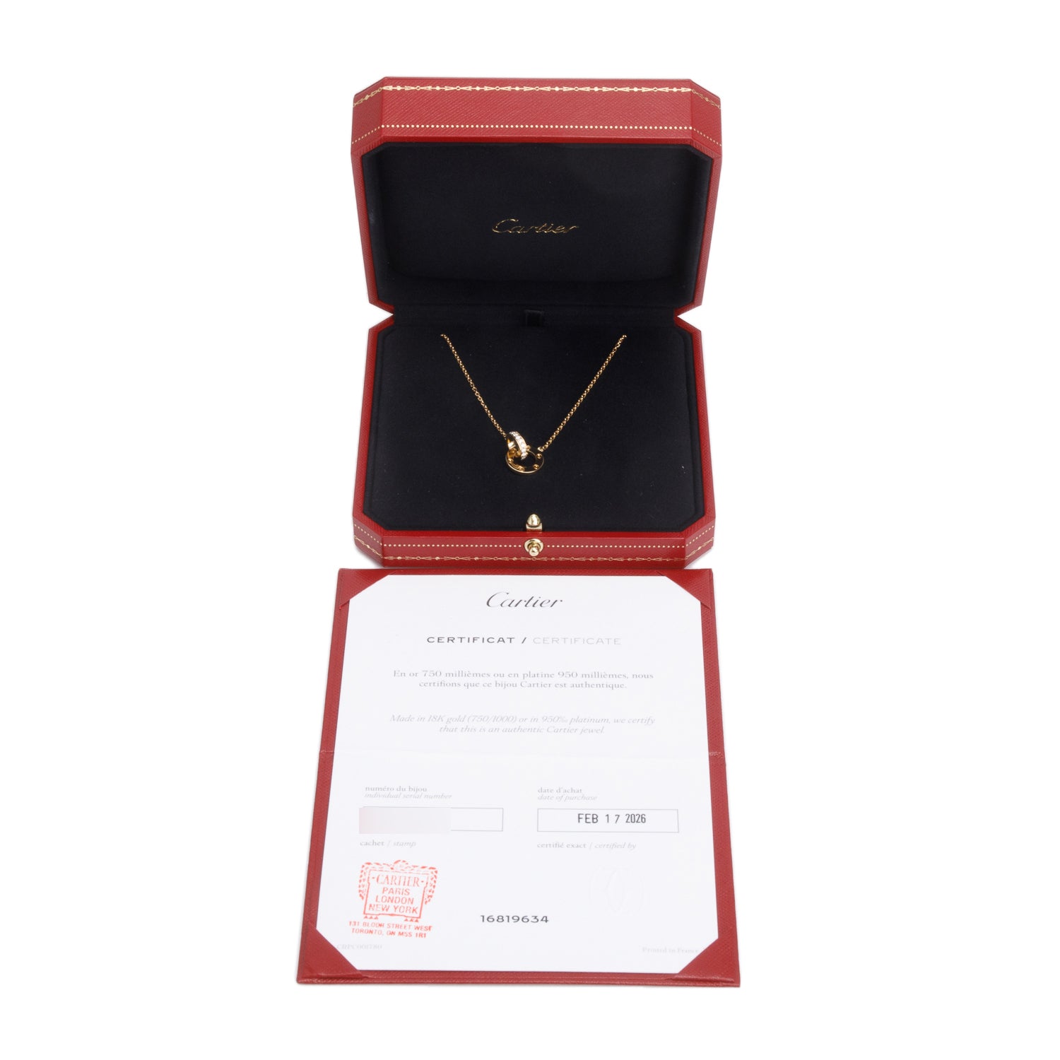 Cartier 2026 18k Yellow Gold Pave Diamond Love Pendant Necklace w/ Box & Certificate