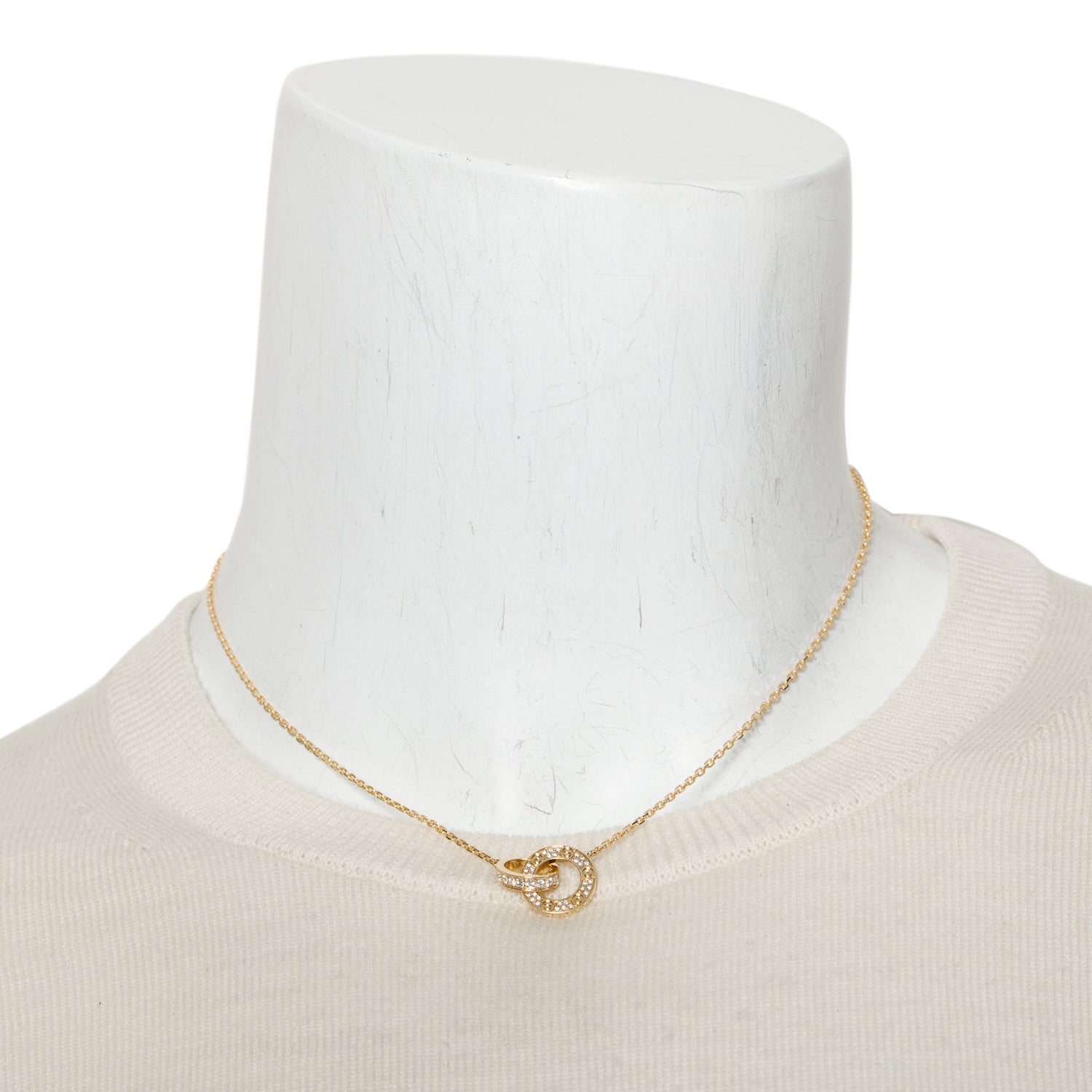 Cartier 2026 18k Yellow Gold Pave Diamond Love Pendant Necklace w/ Box & Certificate