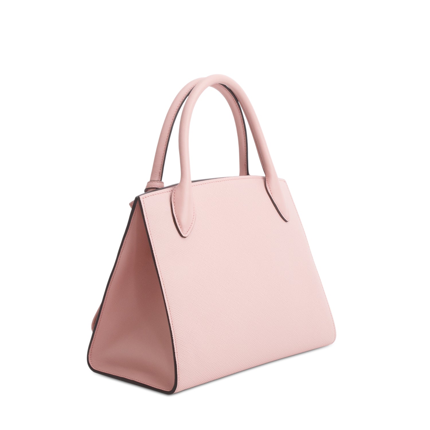 Prada Pink Saffiano Cuir Calfskin Small Monochrome Top Handle Tote w/ Authenticity Card & Strap