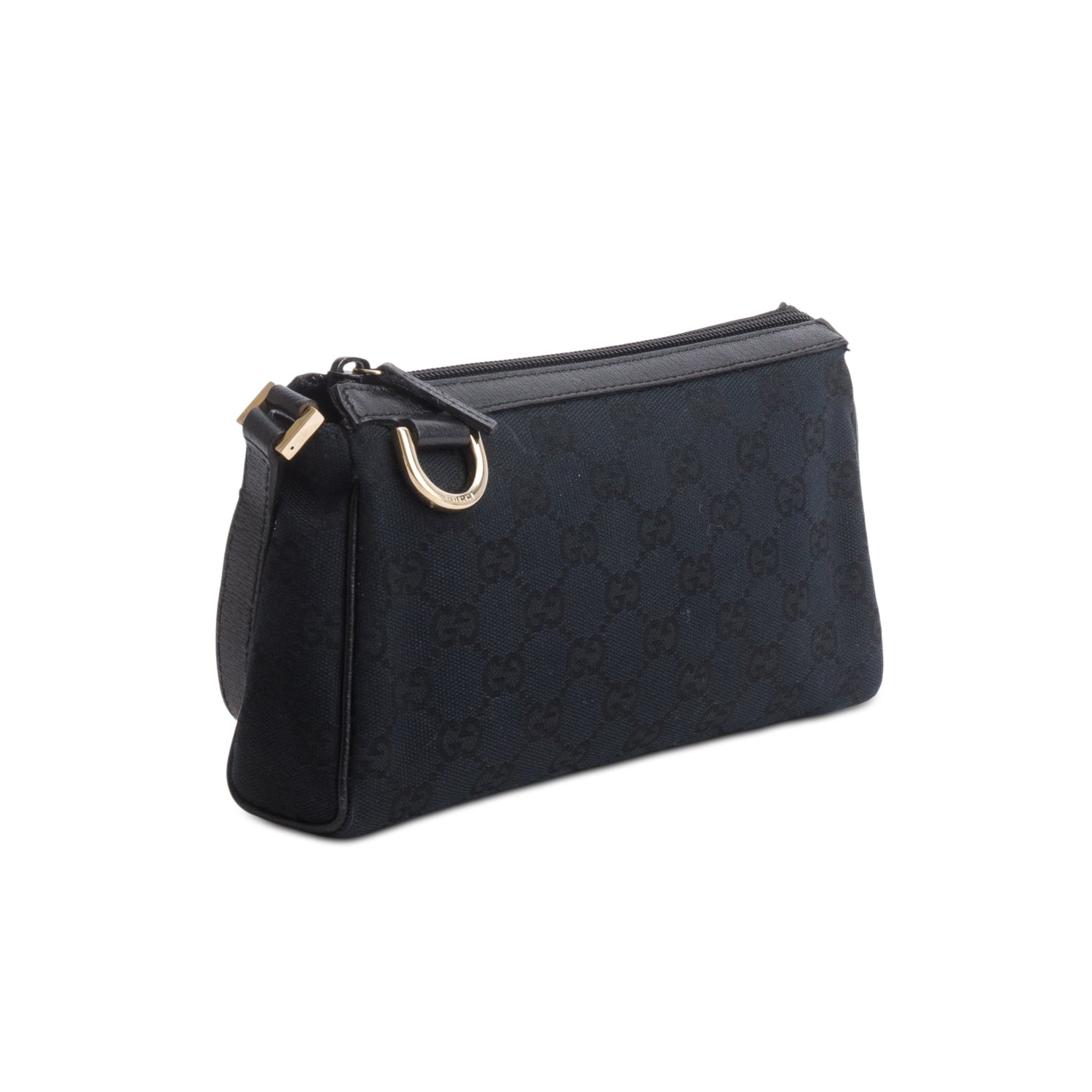 Gucci Black GG Canvas D-Ring Abbey Pochette