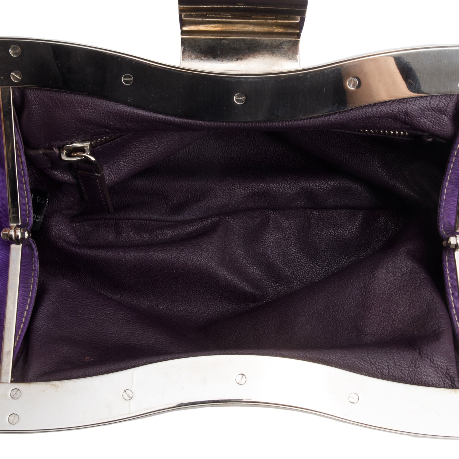 Prada Purple Nylon Lizard Trim Skipper Shoulder Bag