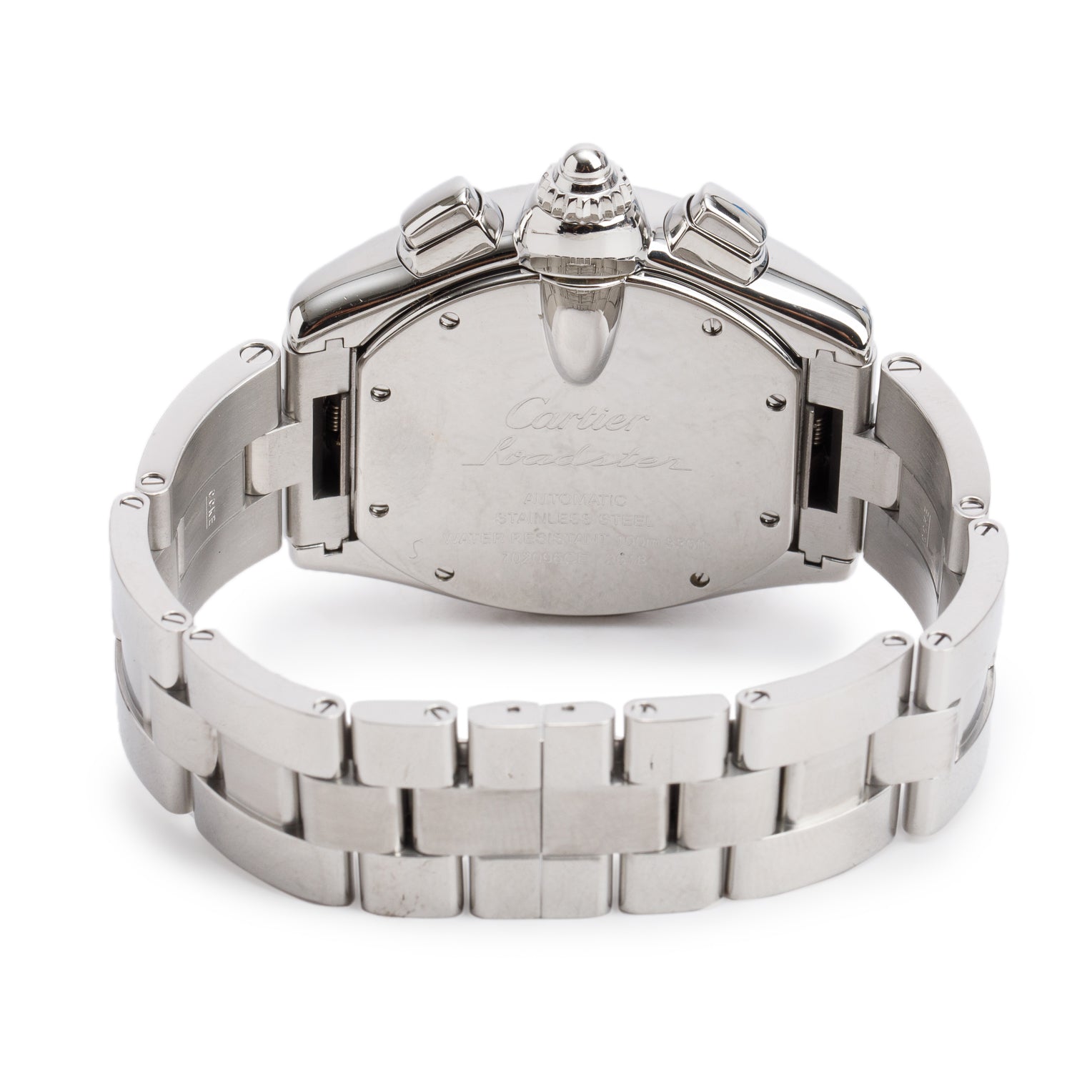 Cartier Stainless Steel Roadster XL Chronograph Automatic Watch Silver Dial 2618 w/ Box