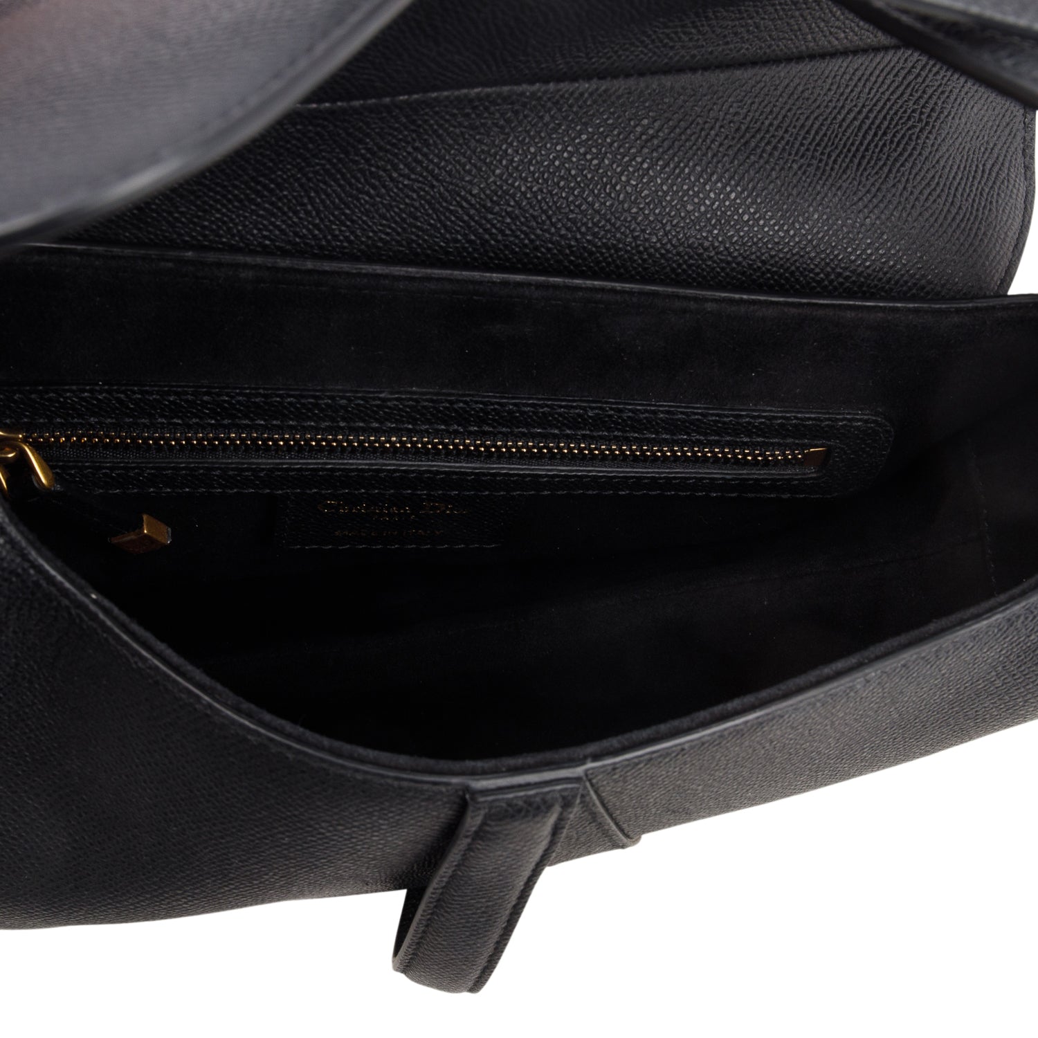 Christian Dior 2021 Black Grained Calfskin Saddle Bag w/ Box