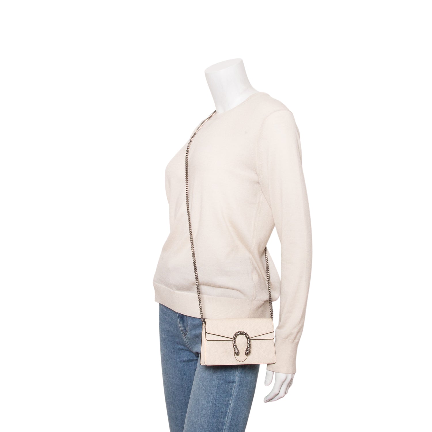 Gucci Cream Calfskin Super Mini Dionysus Shoulder Bag w/ Box