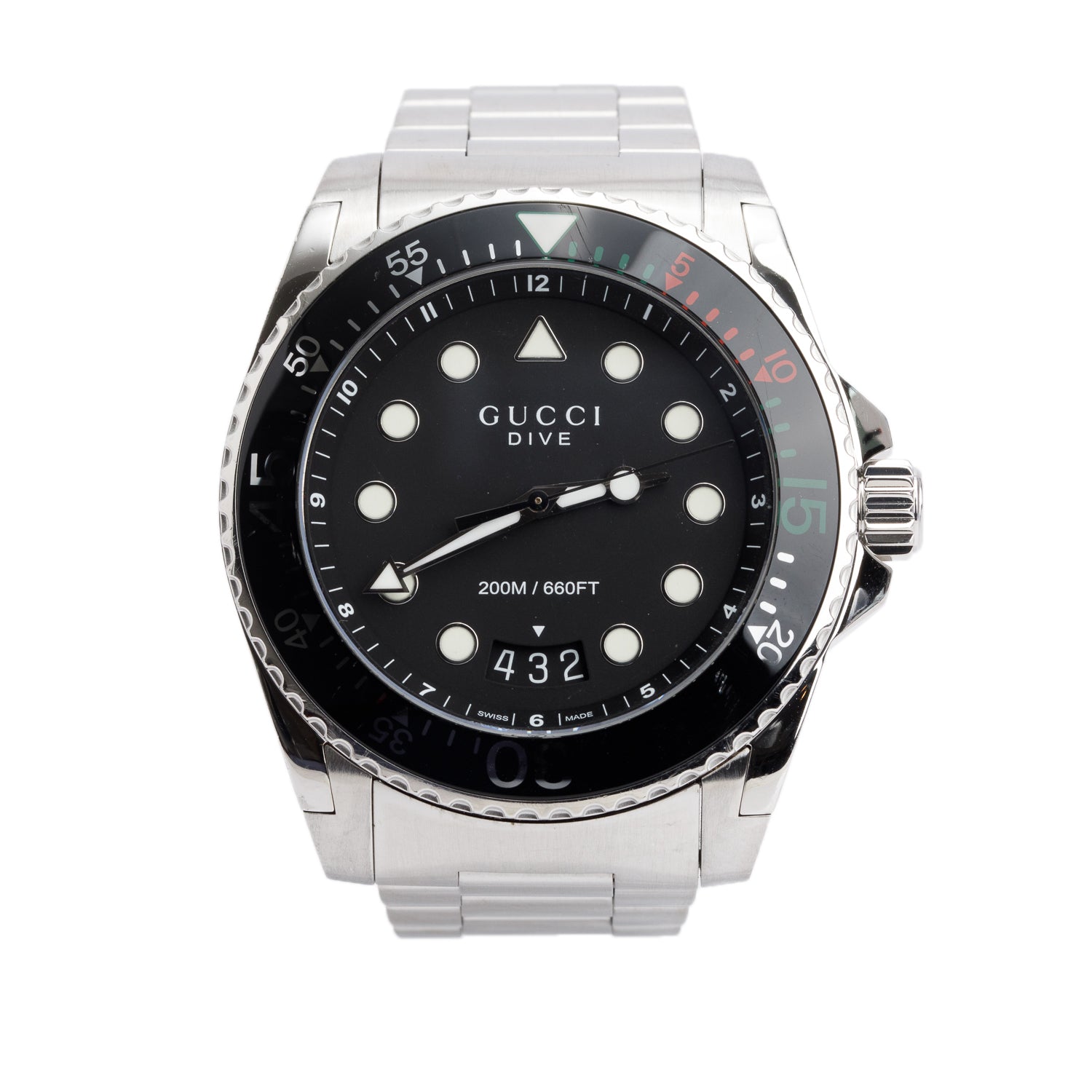koto様 Gucci Stainless Steel Dive XL 45 MM Quartz Watch Black Dial