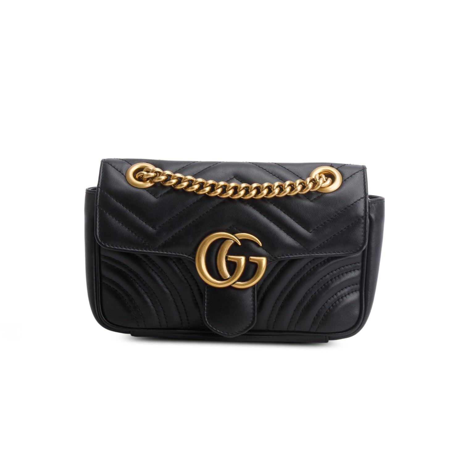 Gucci Black GG Marmont Matelasse Small Shoulder Bag