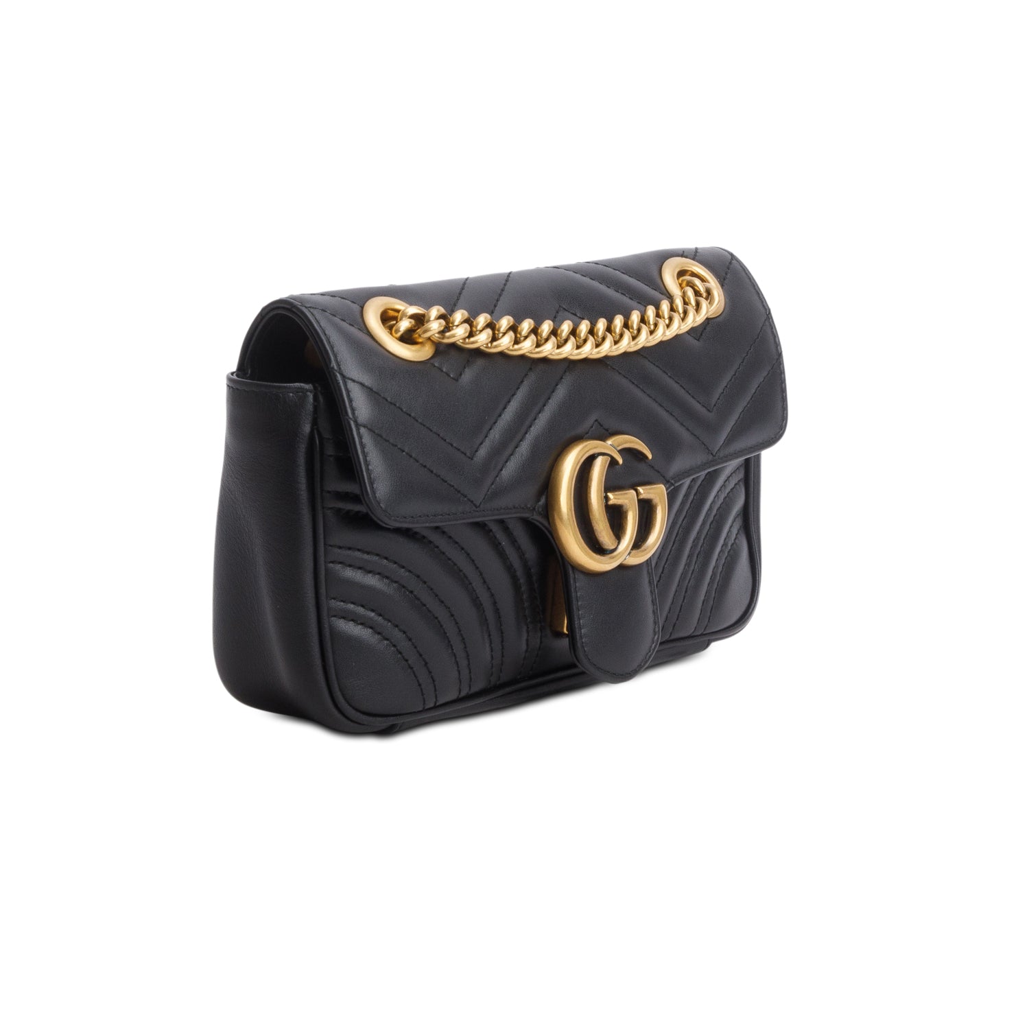 Gucci Black GG Marmont Matelasse Small Shoulder Bag