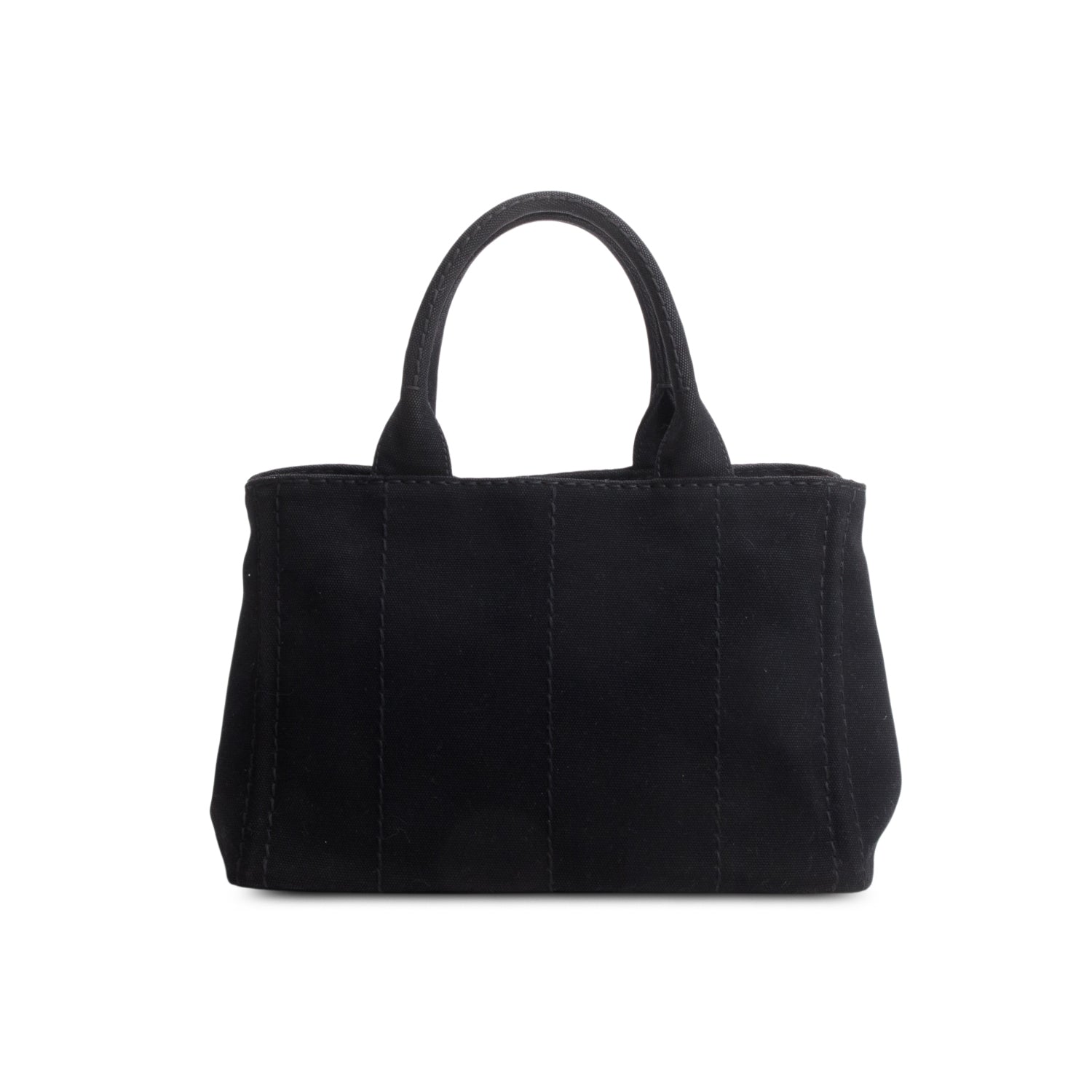 Prada Black Canvas Small Canapa Logo Tote w/ Strap & Authenticity Card