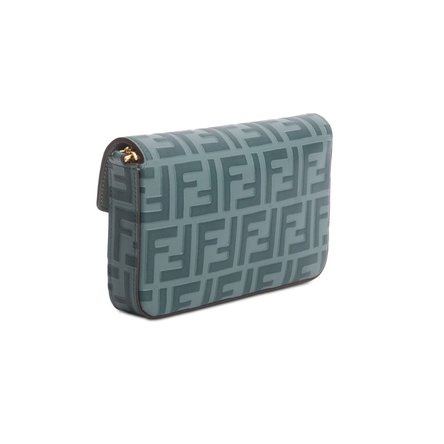 Fendi Green Zucca FF Diamonds Wallet on Chain