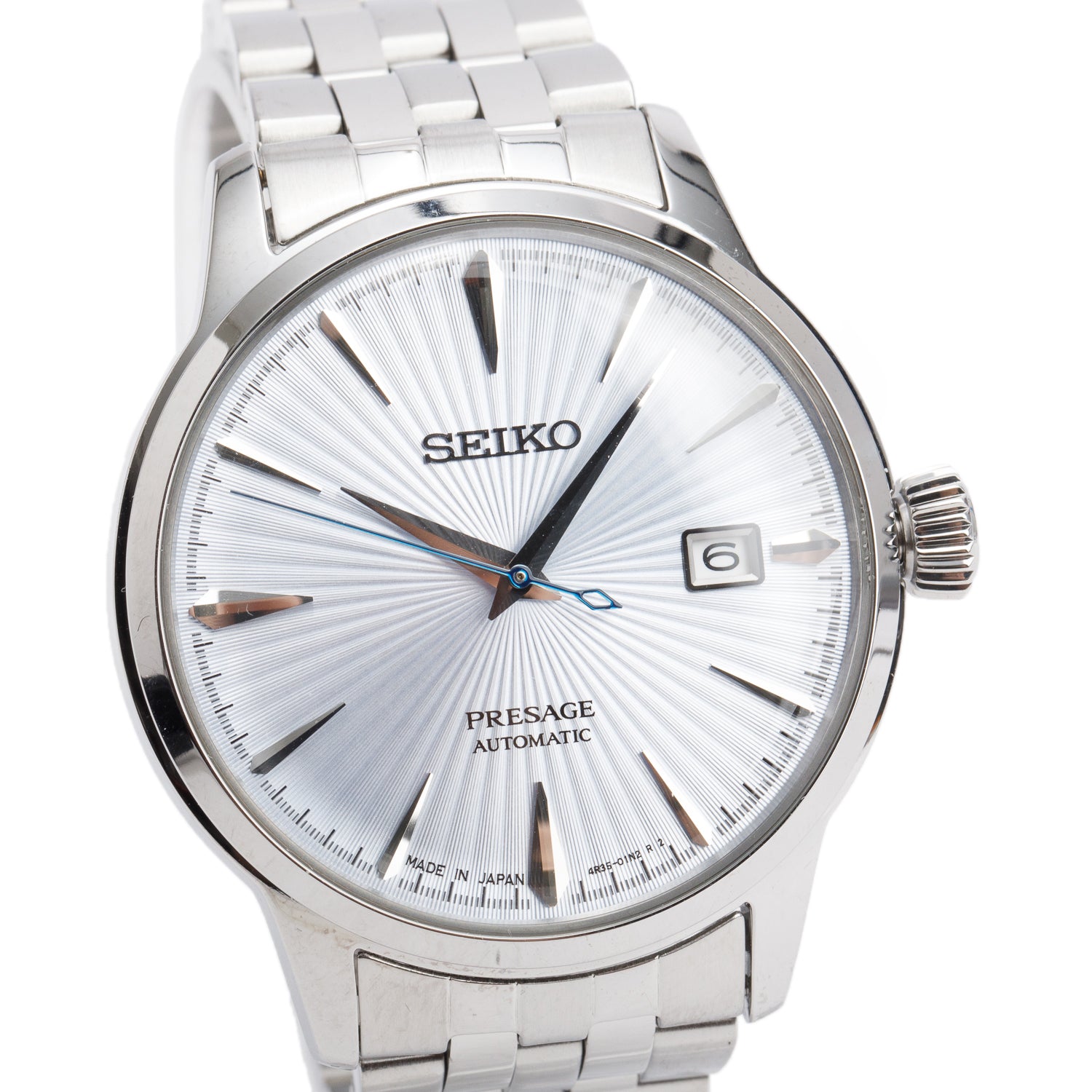 Seiko Stainless Steel Presage 40 MM Automatic Watch Blue Dial SRPE19J1 w/ Box & Papers