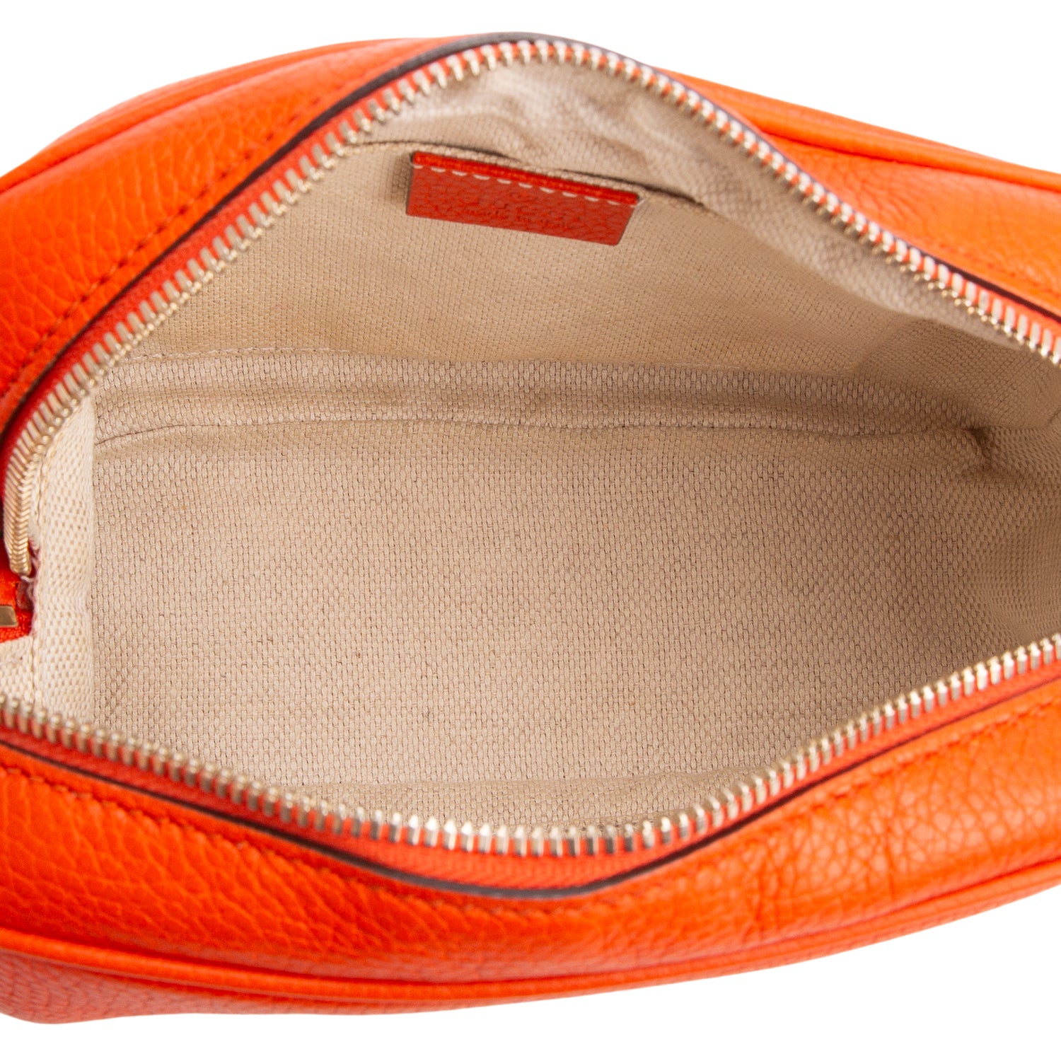 Gucci Orange Pebbled Calfskin Leather Small Soho Disco Bag