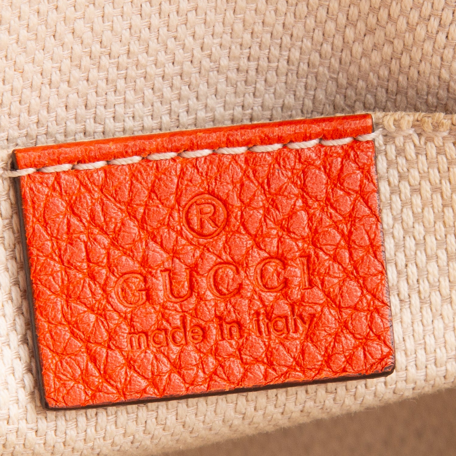 Gucci Orange Pebbled Calfskin Leather Small Soho Disco Bag